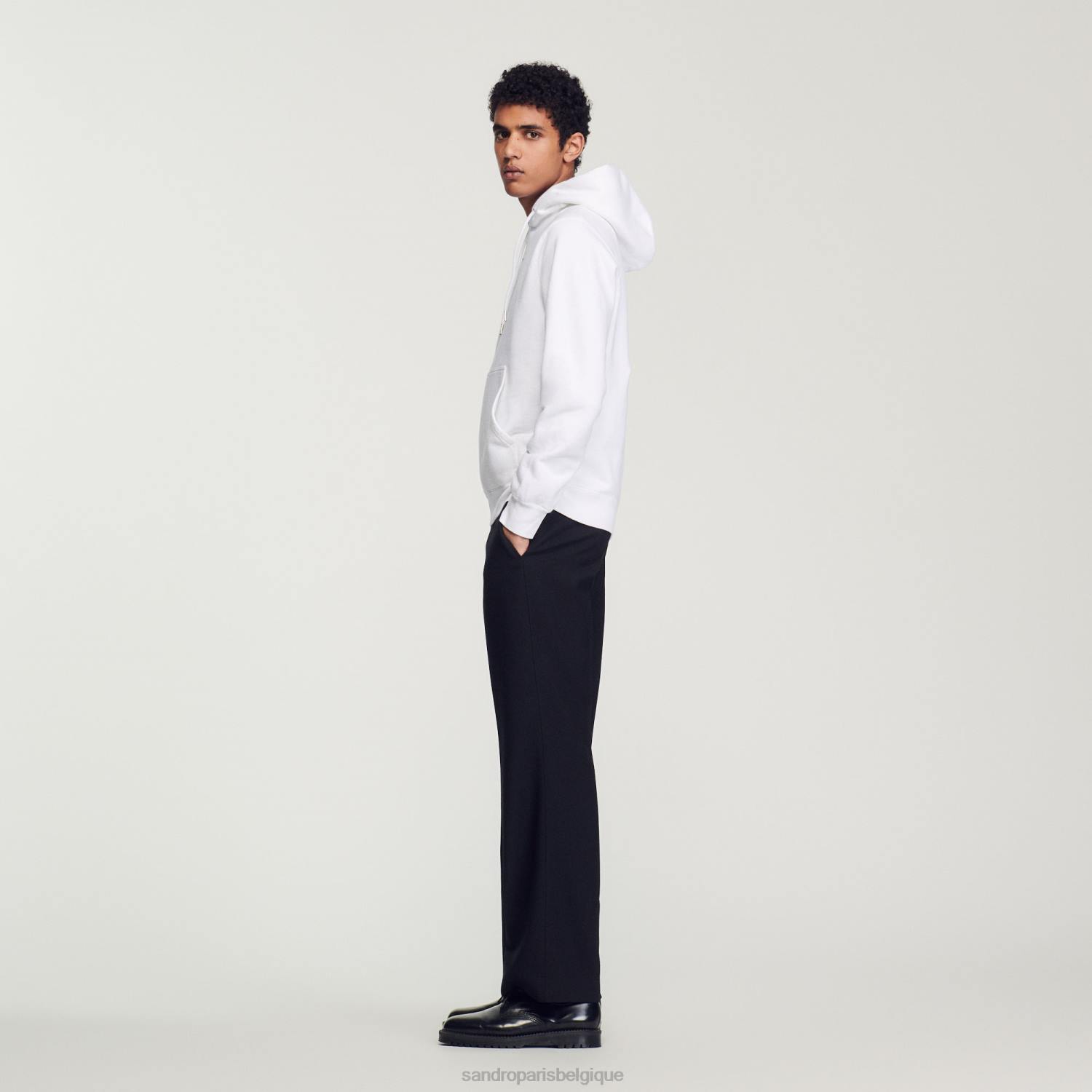 vêtements Sandro Paris sweat à capuche brodé blanc femmes XLXD808