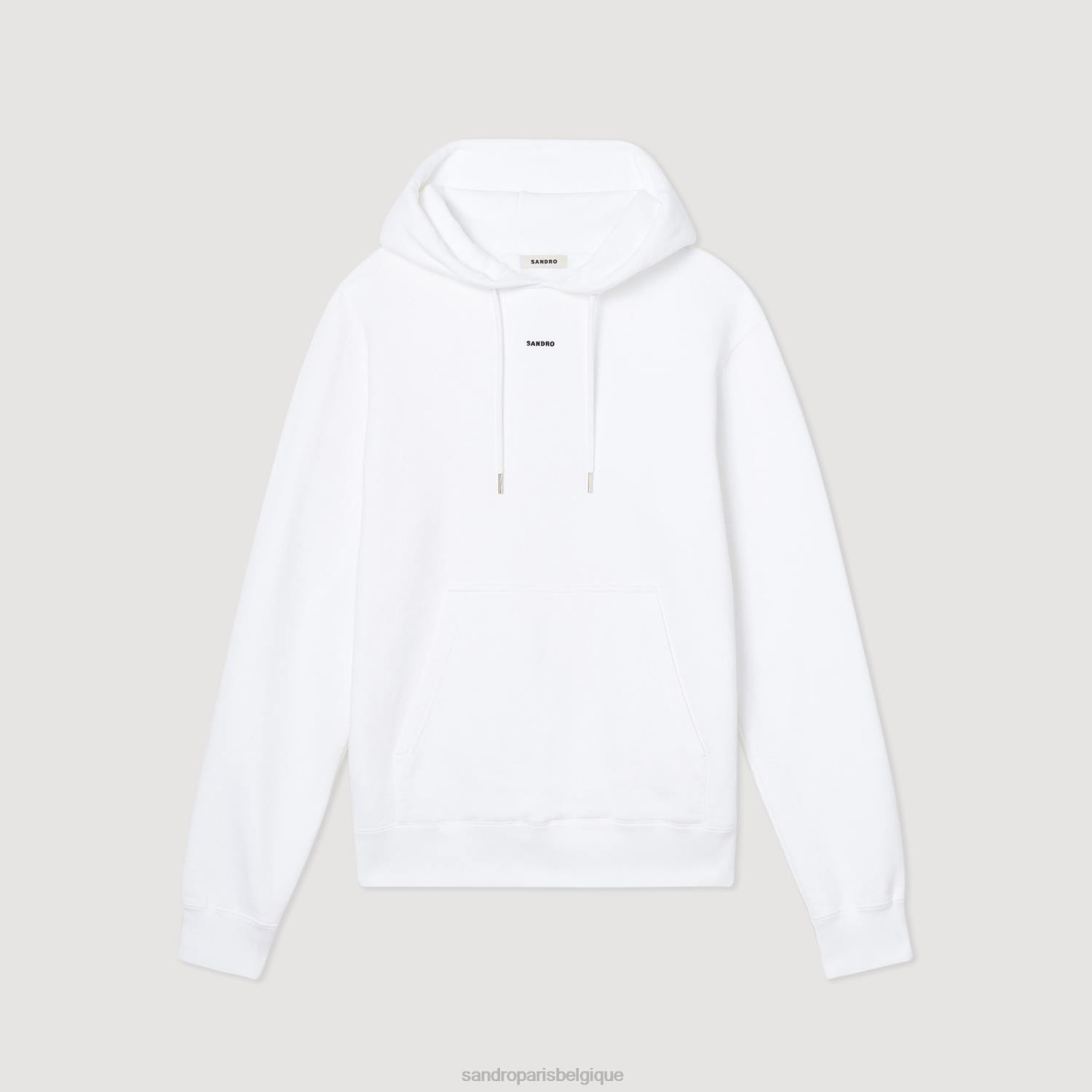 vêtements Sandro Paris sweat à capuche brodé blanc femmes XLXD808