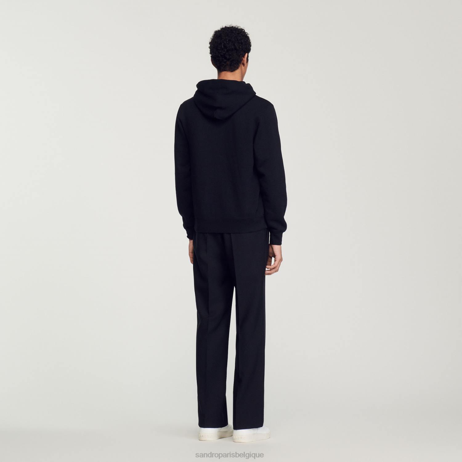 vêtements Sandro Paris sweat à capuche brodé noir femmes XLXD809