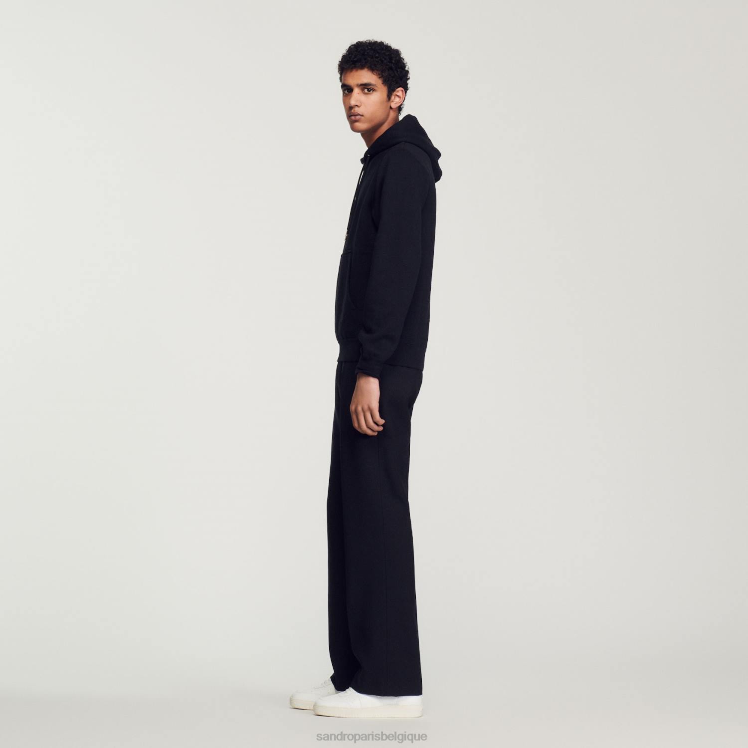 vêtements Sandro Paris sweat à capuche brodé noir femmes XLXD809