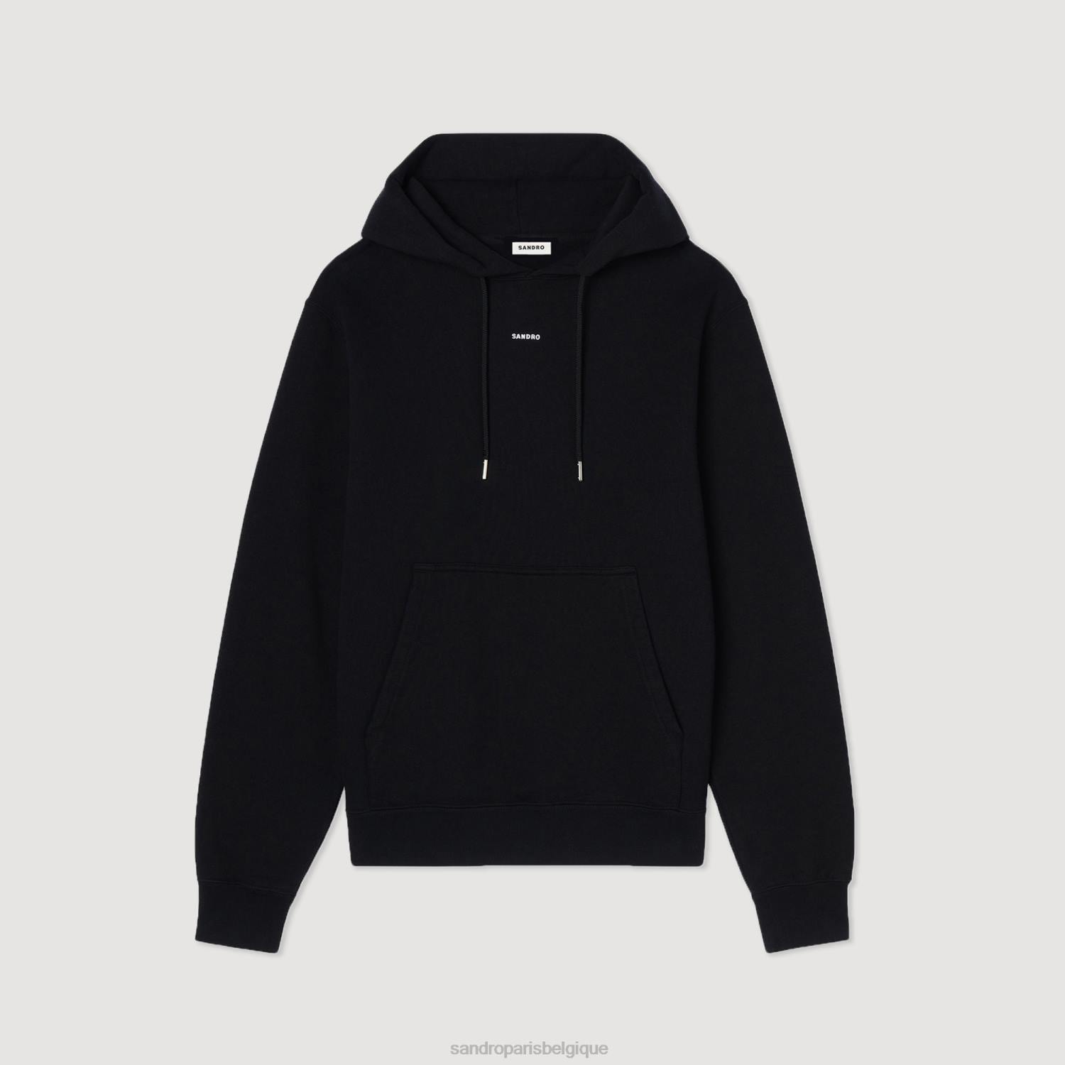 vêtements Sandro Paris sweat à capuche brodé noir femmes XLXD809