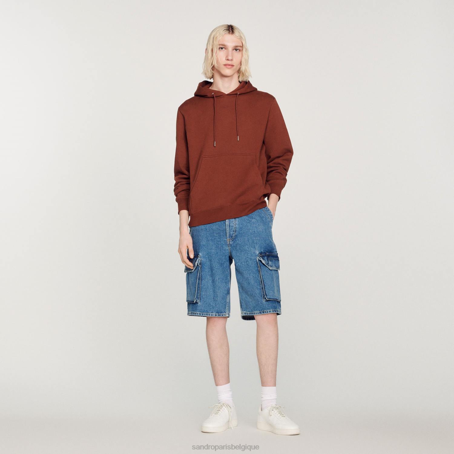 vêtements Sandro Paris sweat à capuche brodé une couleur femmes XLXD759