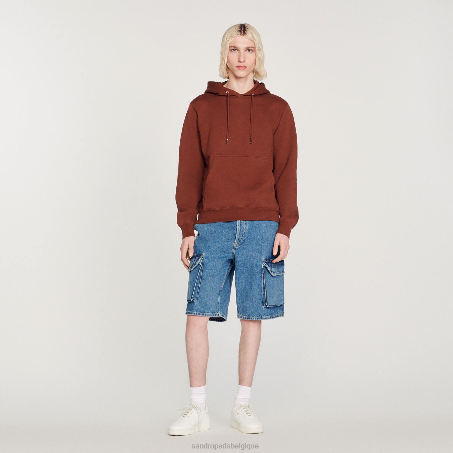 vêtements Sandro Paris sweat à capuche brodé une couleur femmes XLXD759
