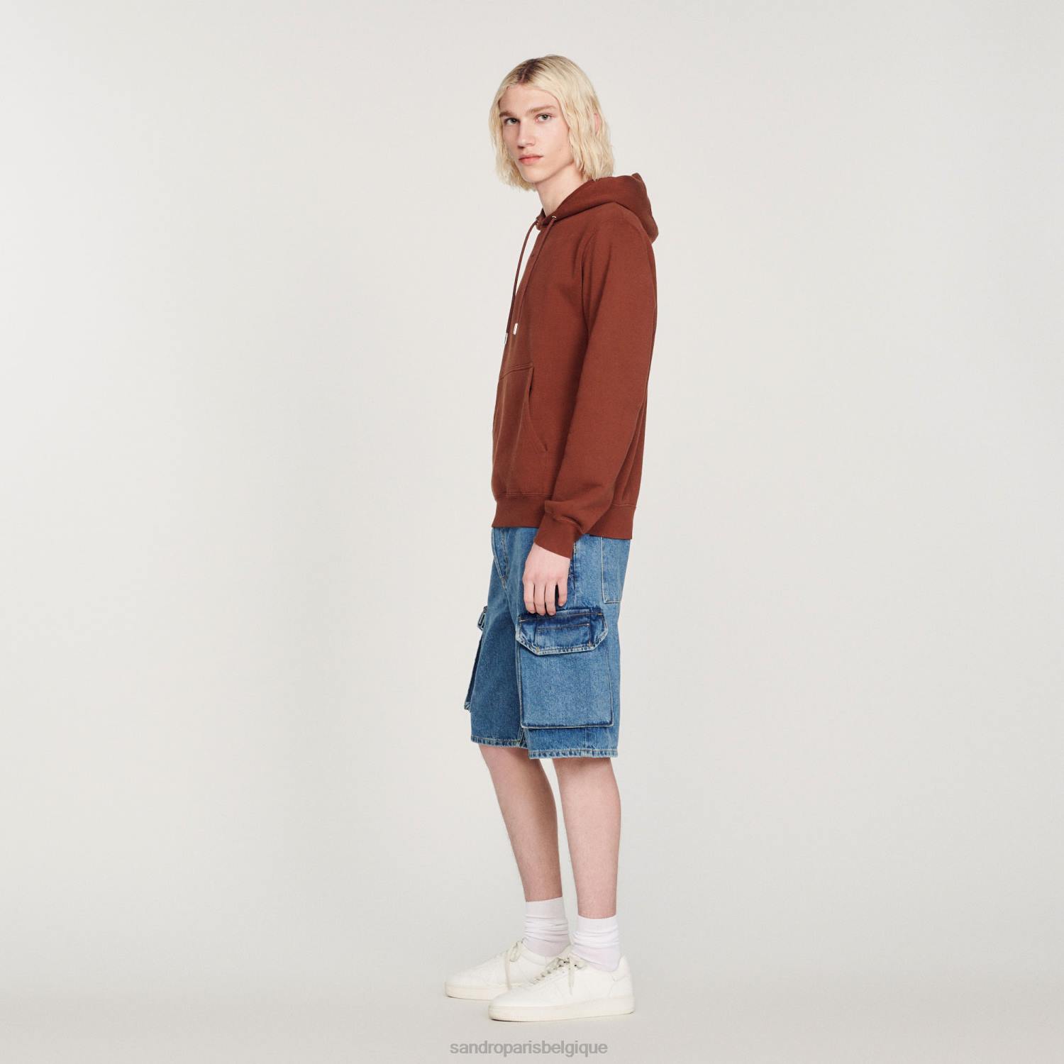 vêtements Sandro Paris sweat à capuche brodé une couleur femmes XLXD759