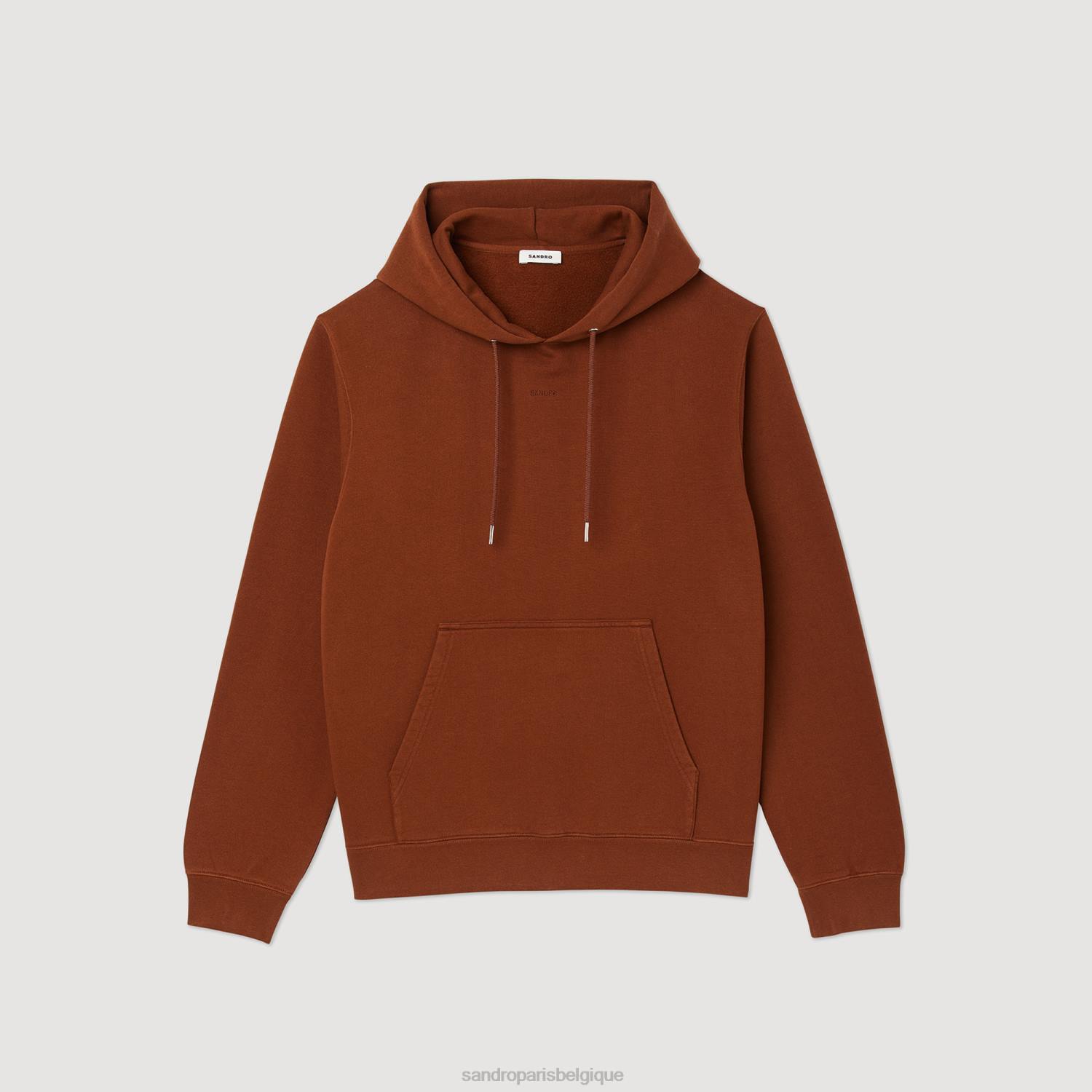 vêtements Sandro Paris sweat à capuche brodé une couleur femmes XLXD759