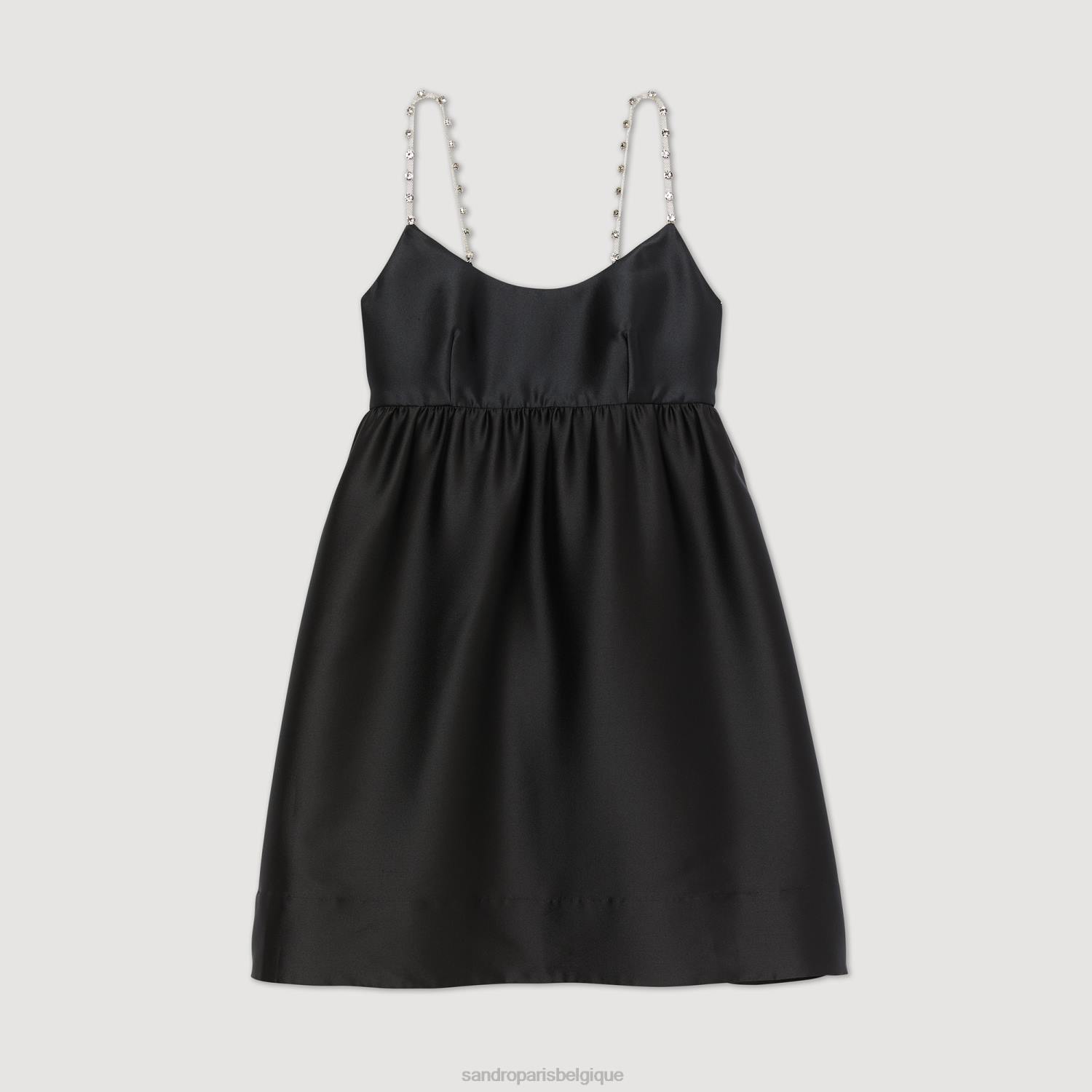 vêtements Sandro Paris robe babydoll courte noir femmes XLXD377