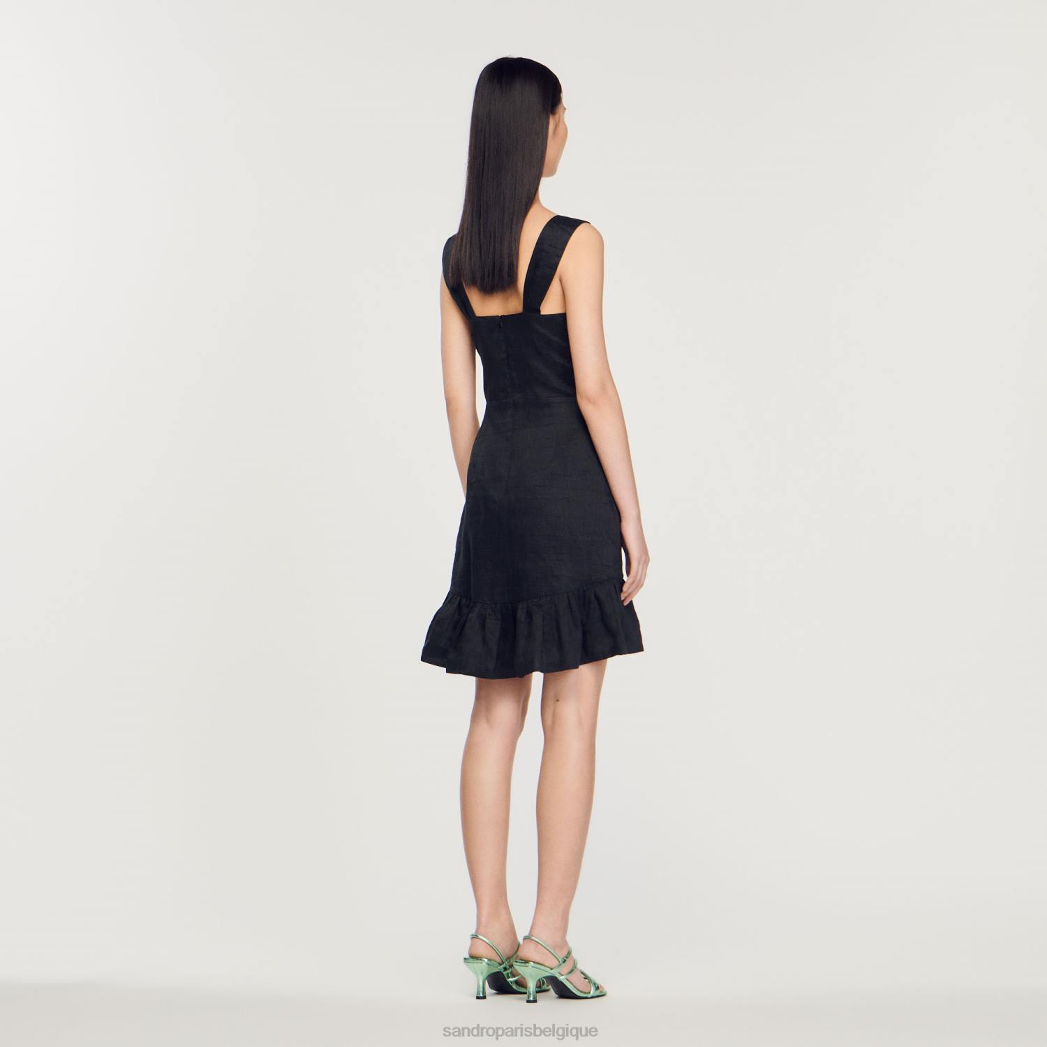 vêtements Sandro Paris robe courte avec bijoux noir femmes XLXD337
