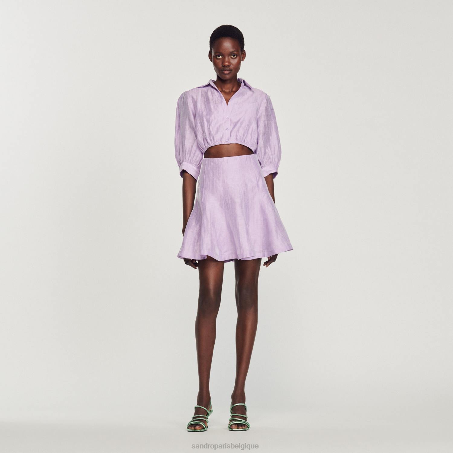 vêtements Sandro Paris robe courte ouverte mauve femmes XLXD359