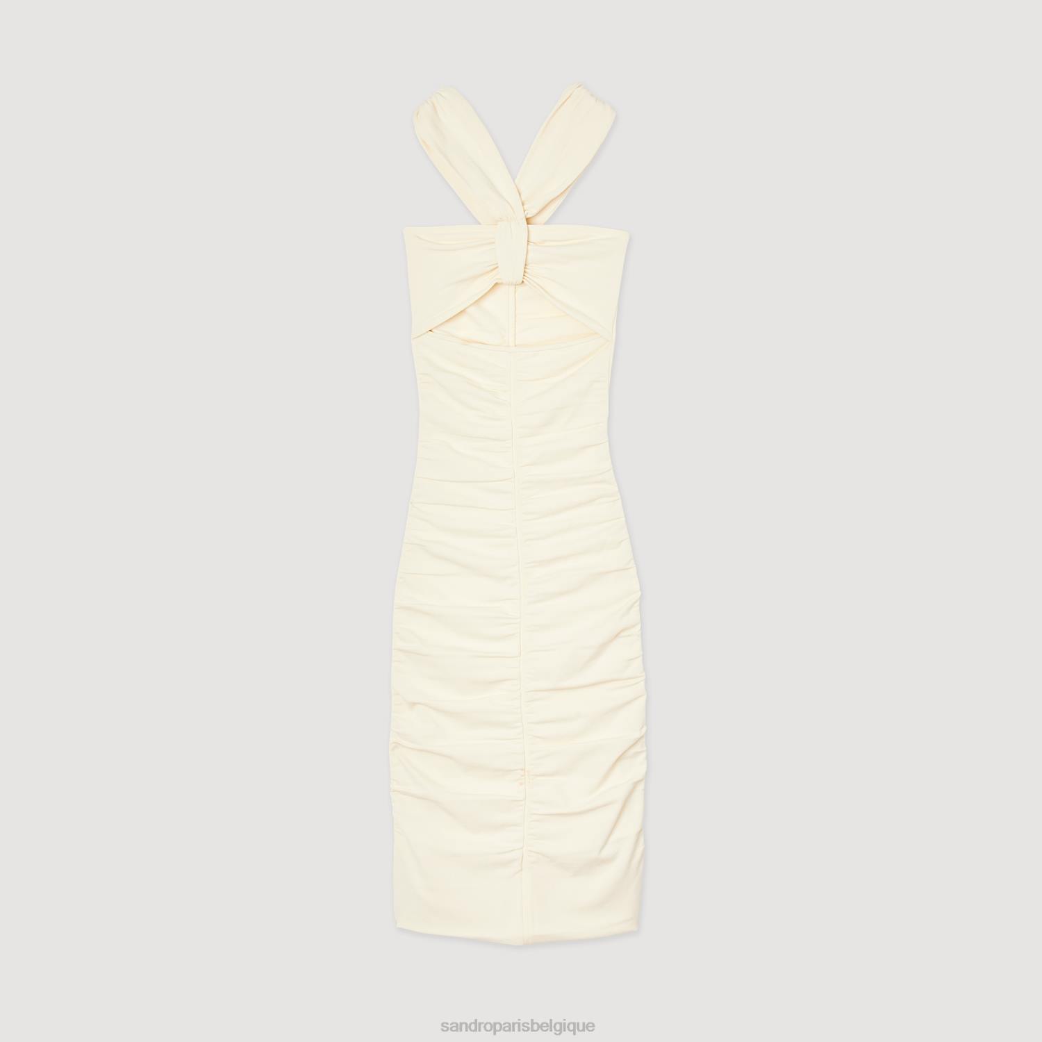 vêtements Sandro Paris robe tricotée écru femmes XLXD368