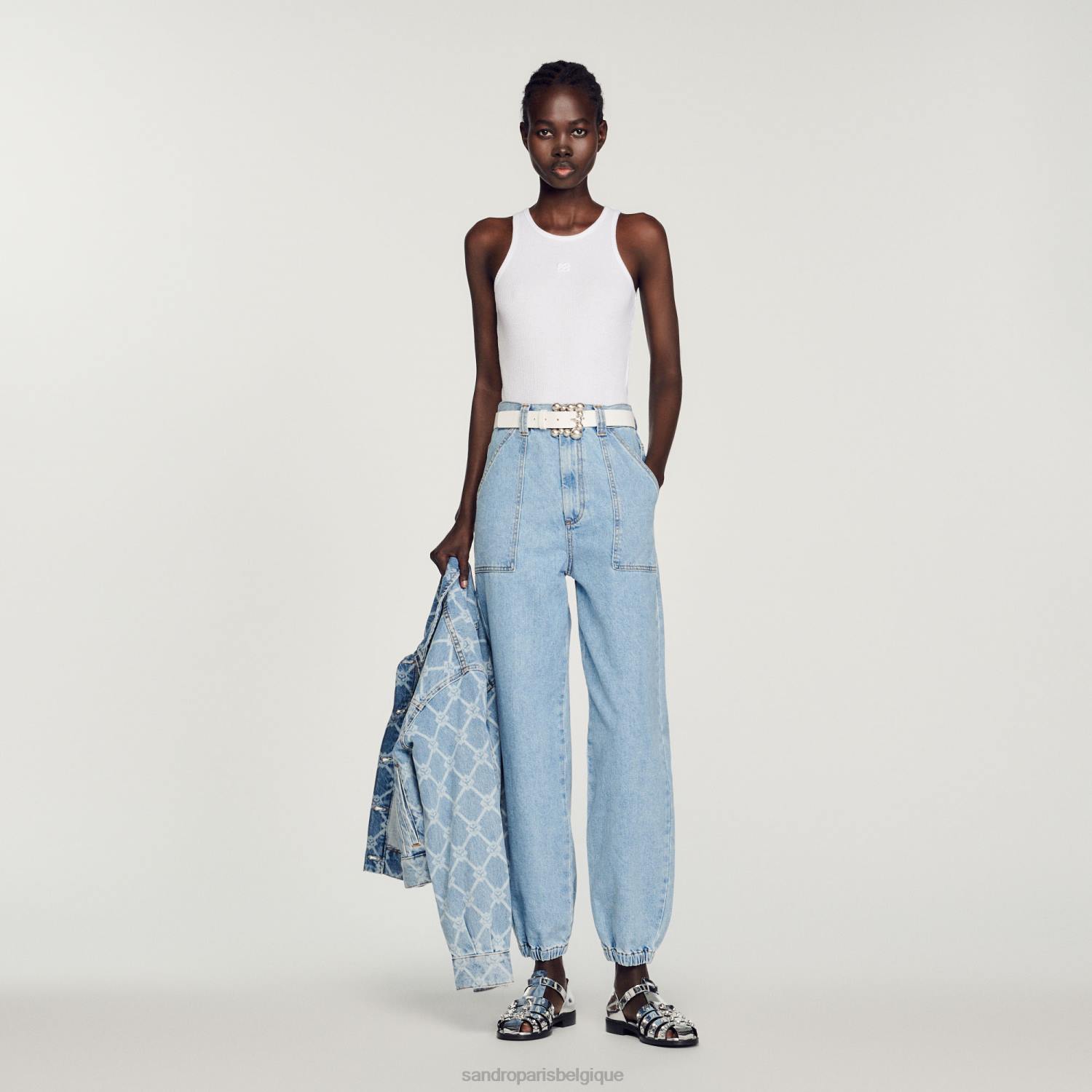 vêtements Sandro Paris débardeur à logo double blanc femmes XLXD222