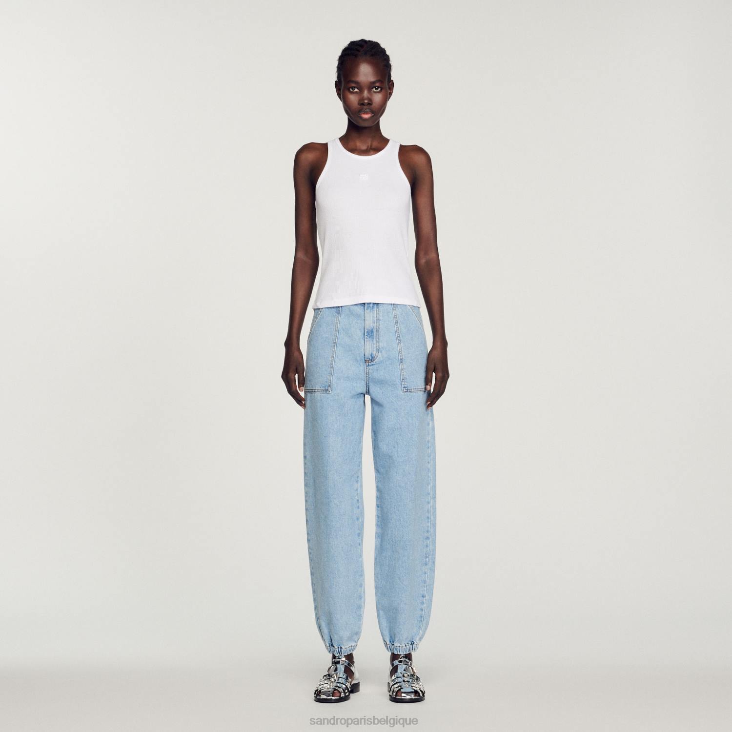 vêtements Sandro Paris débardeur à logo double blanc femmes XLXD222