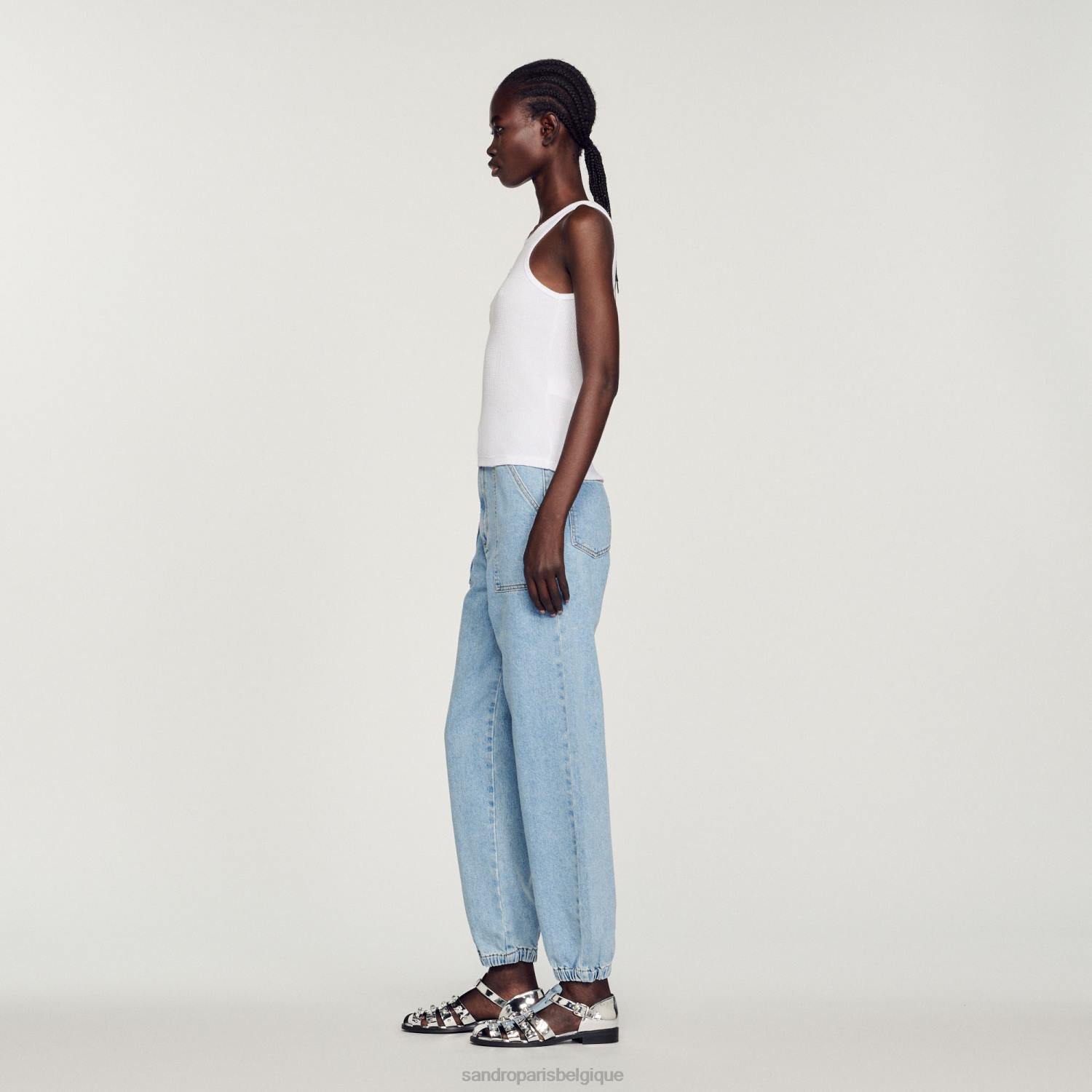 vêtements Sandro Paris débardeur à logo double blanc femmes XLXD222