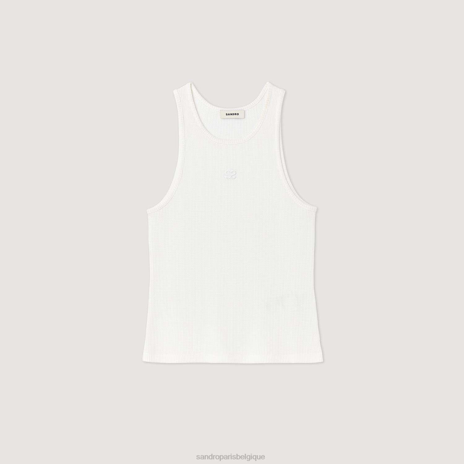 vêtements Sandro Paris débardeur à logo double blanc femmes XLXD222
