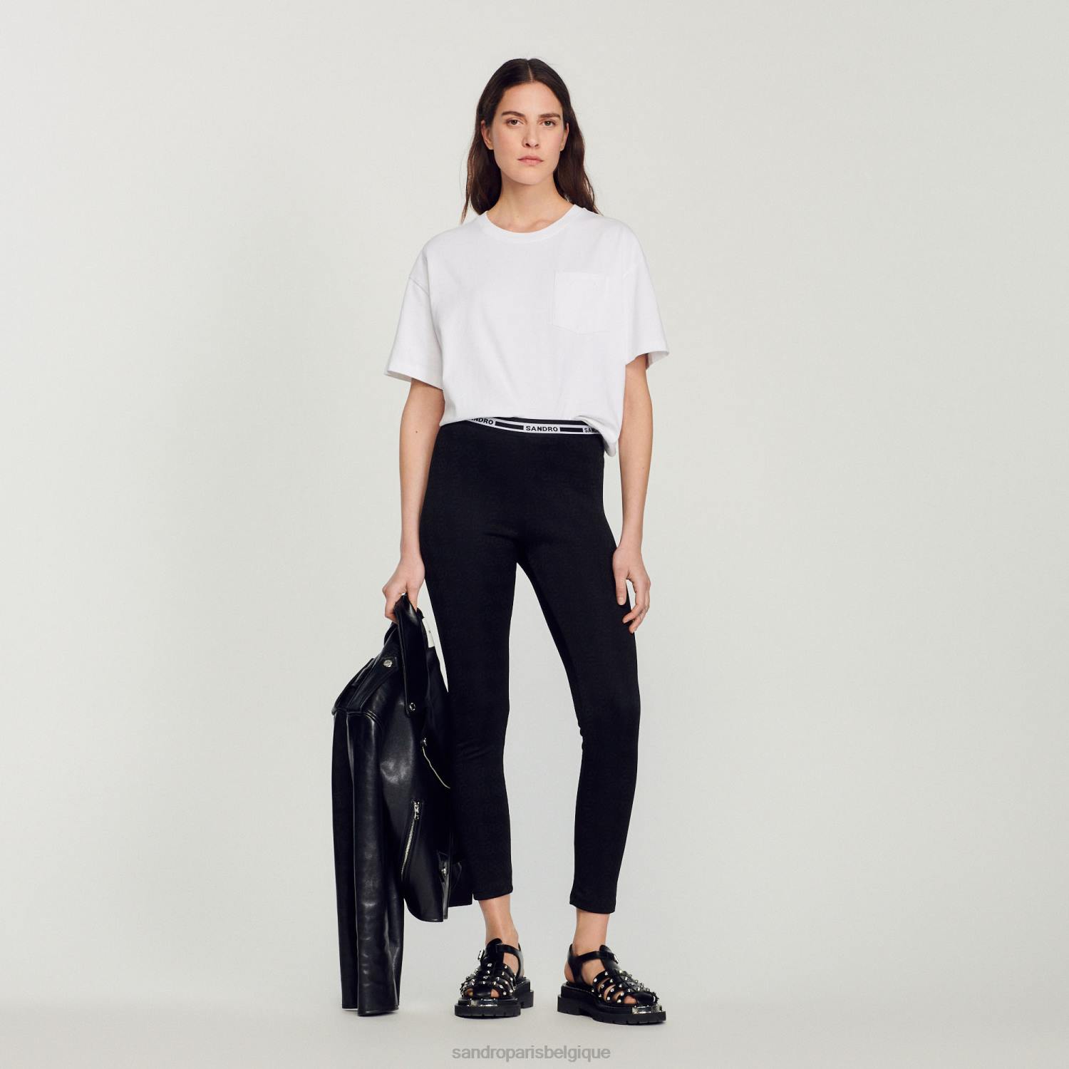 vêtements Sandro Paris t-shirt ample court blanc femmes XLXD423