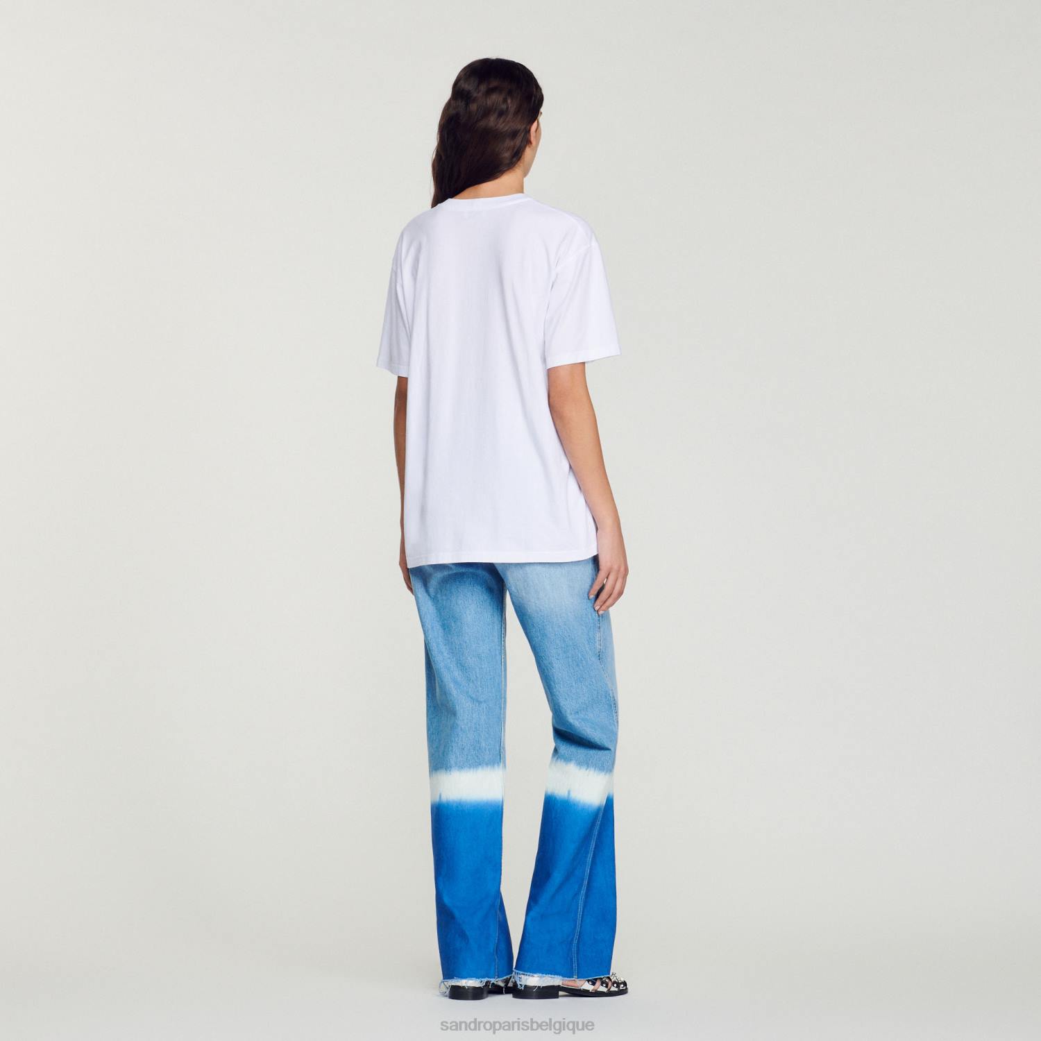 vêtements Sandro Paris t-shirt souriant blanc femmes XLXD209