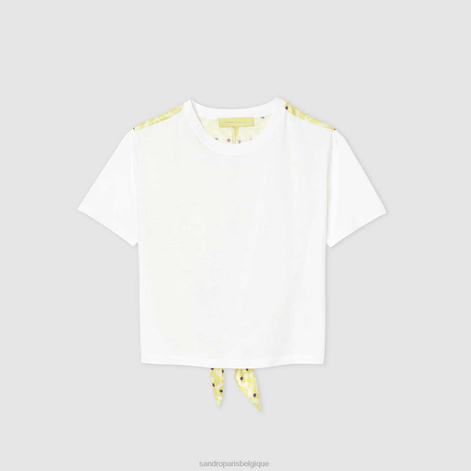 vêtements Sandro Paris t-shirt à étoiles imprimées jaune/violet femmes XLXD160