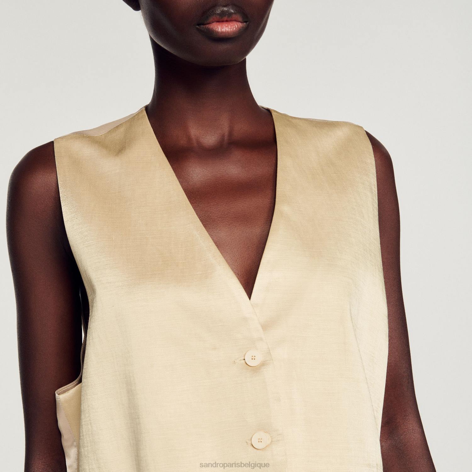 vêtements Sandro Paris gilet craie femmes XLXD365