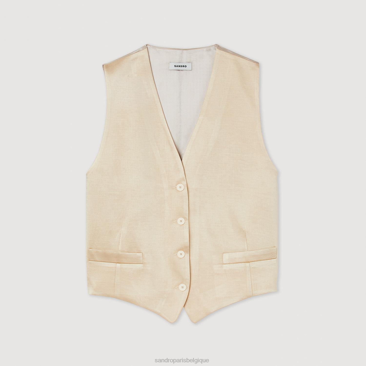 vêtements Sandro Paris gilet craie femmes XLXD365