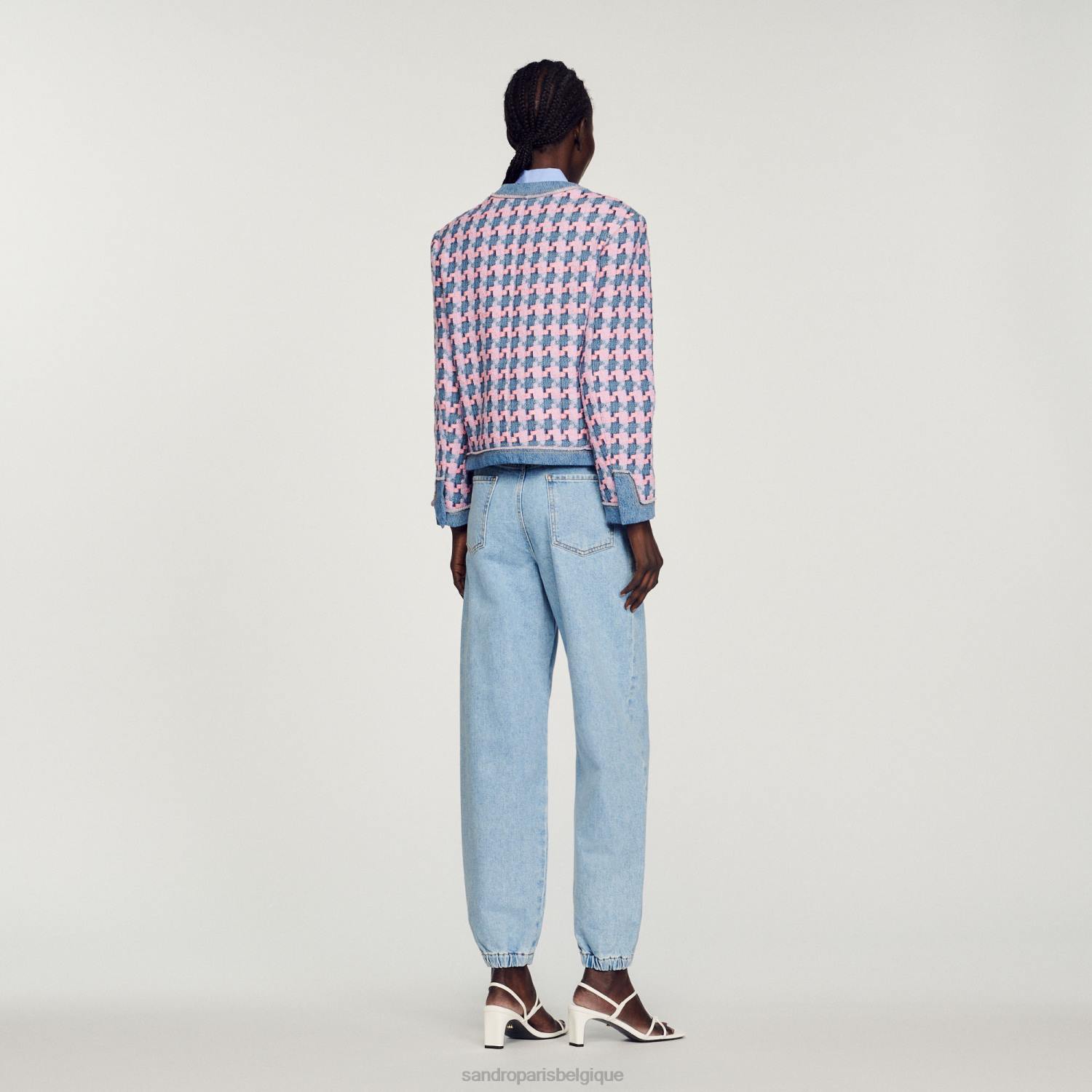 vêtements Sandro Paris veste de tweed violet/bleu femmes XLXD301