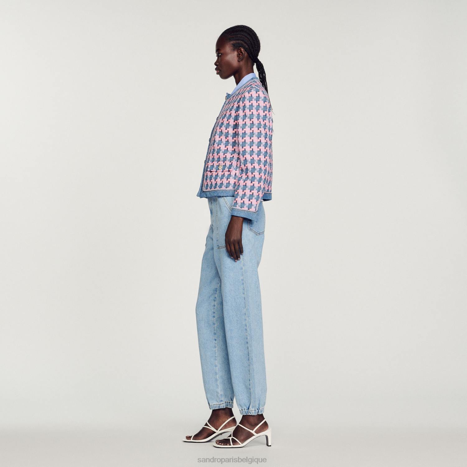 vêtements Sandro Paris veste de tweed violet/bleu femmes XLXD301