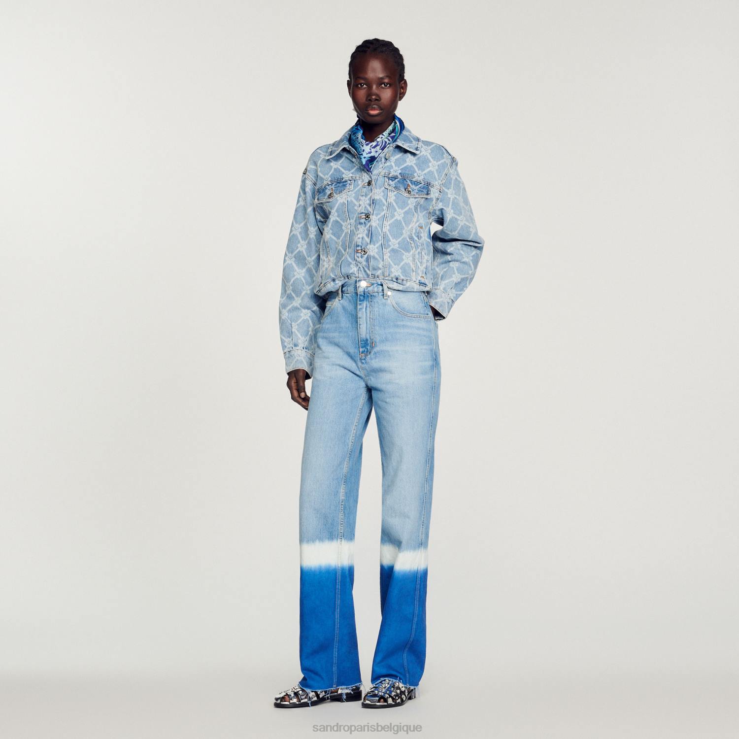 vêtements Sandro Paris veste en jean jean bleu femmes XLXD363