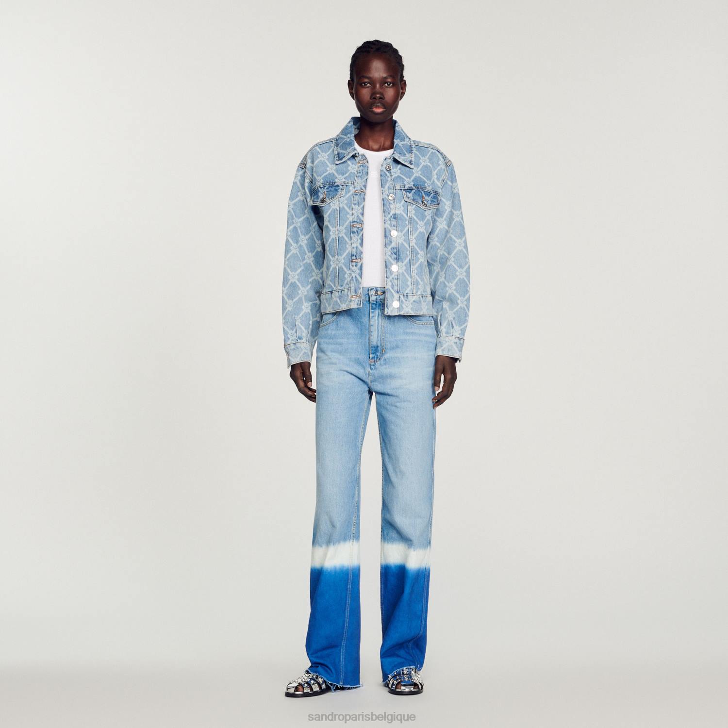 vêtements Sandro Paris veste en jean jean bleu femmes XLXD363