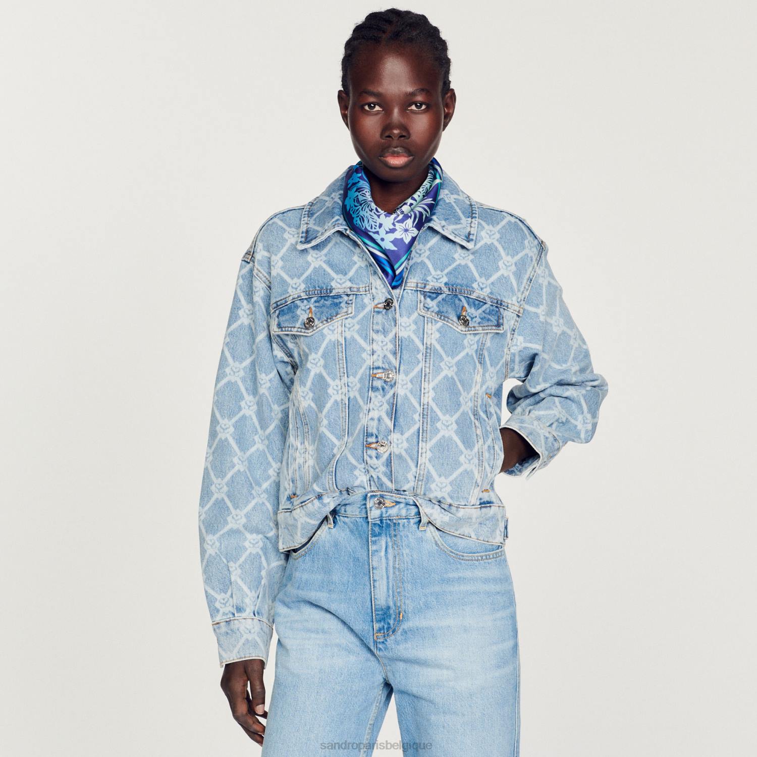 vêtements Sandro Paris veste en jean jean bleu femmes XLXD363