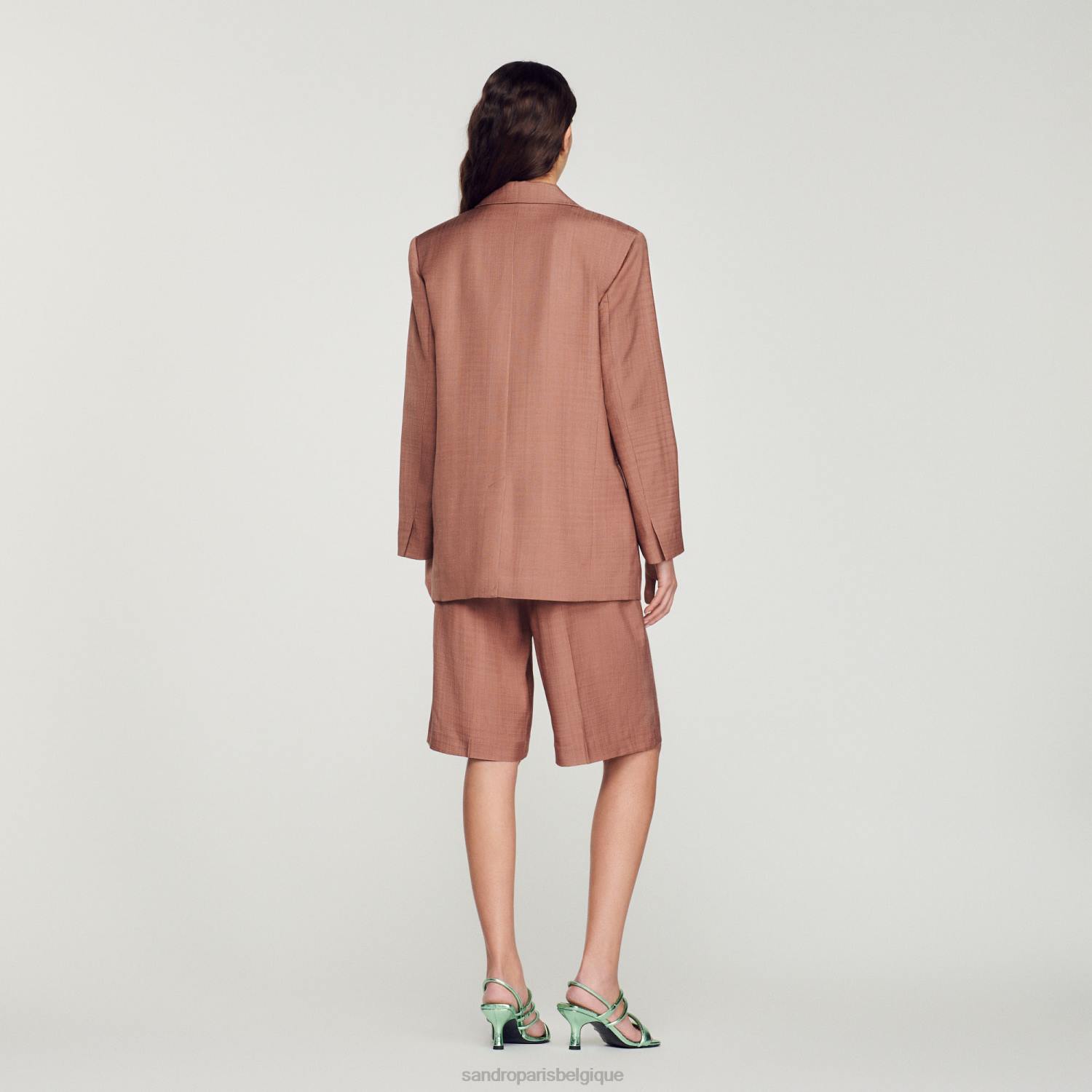 vêtements Sandro Paris veste sur mesure argile femmes XLXD420