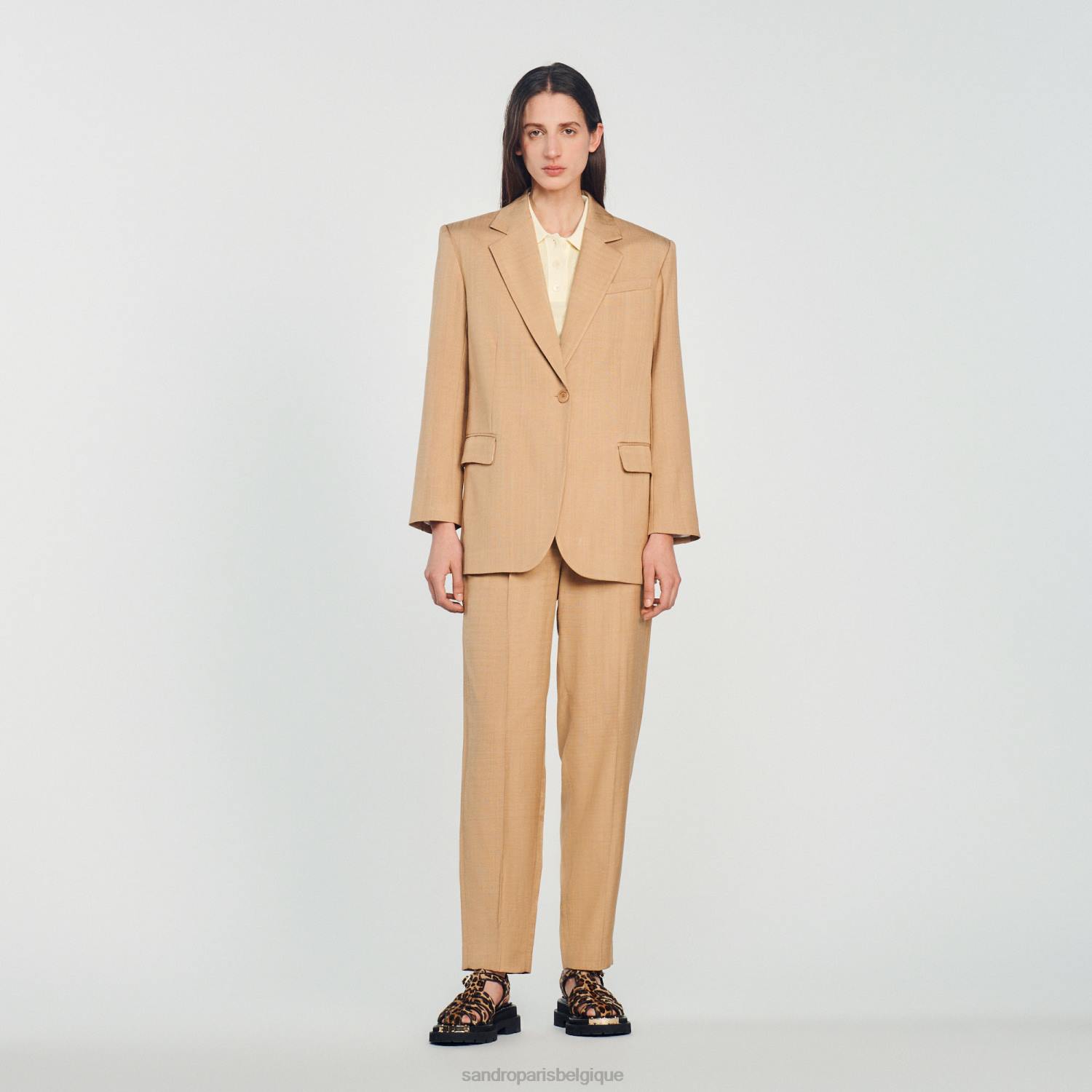 vêtements Sandro Paris veste sur mesure beige femmes XLXD375