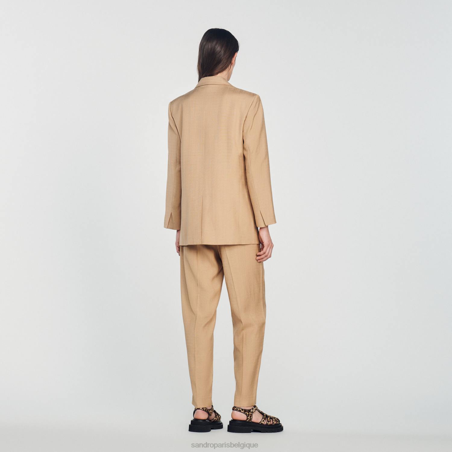 vêtements Sandro Paris veste sur mesure beige femmes XLXD375