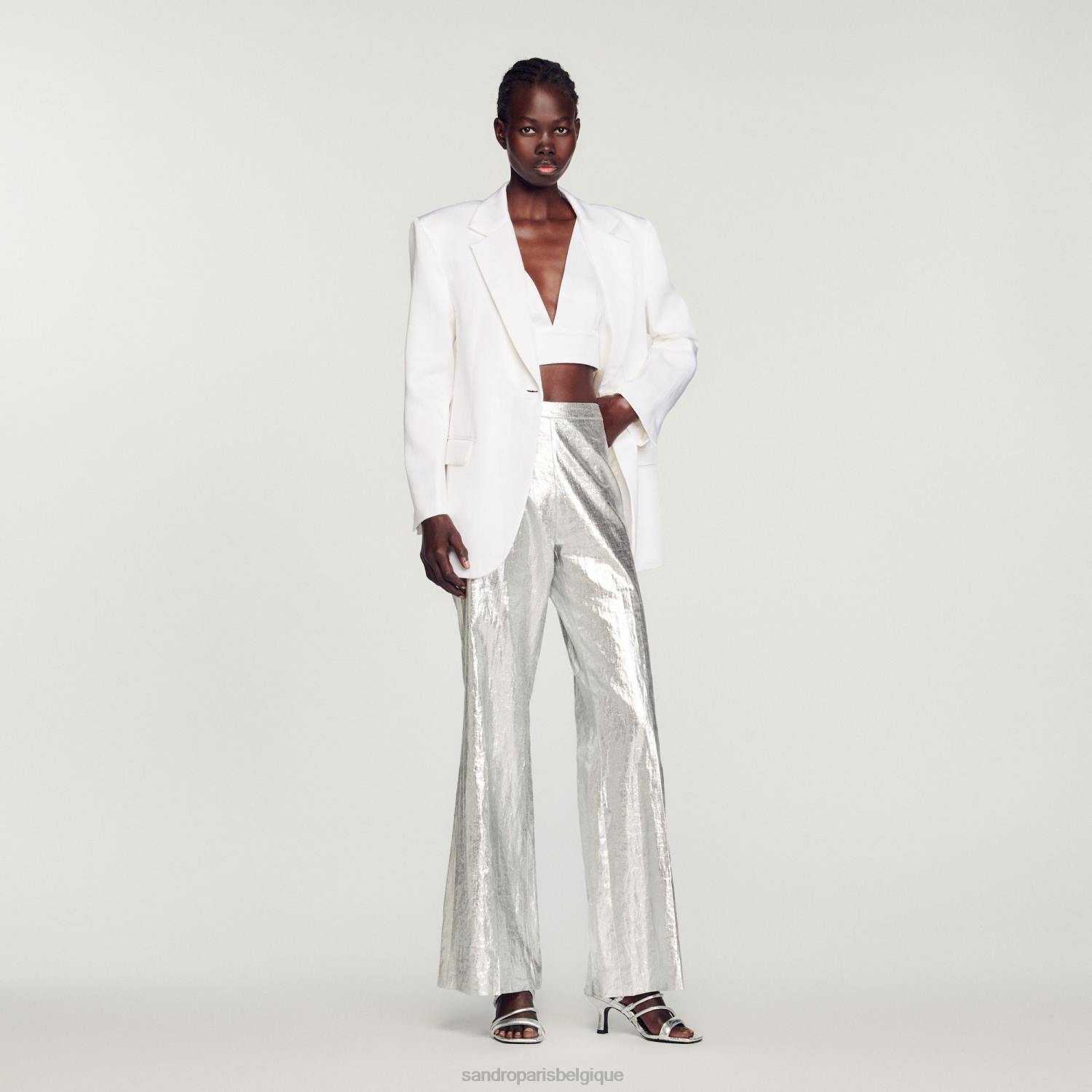 vêtements Sandro Paris veste sur mesure blanc femmes XLXD140