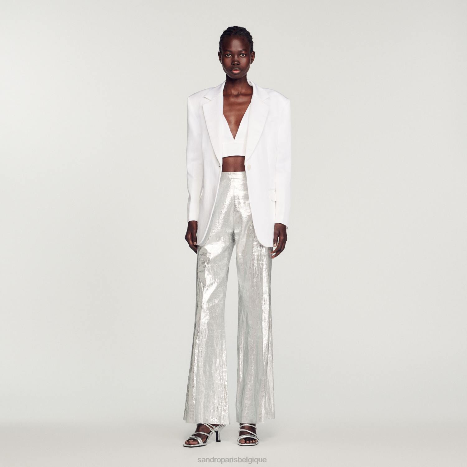 vêtements Sandro Paris veste sur mesure blanc femmes XLXD140