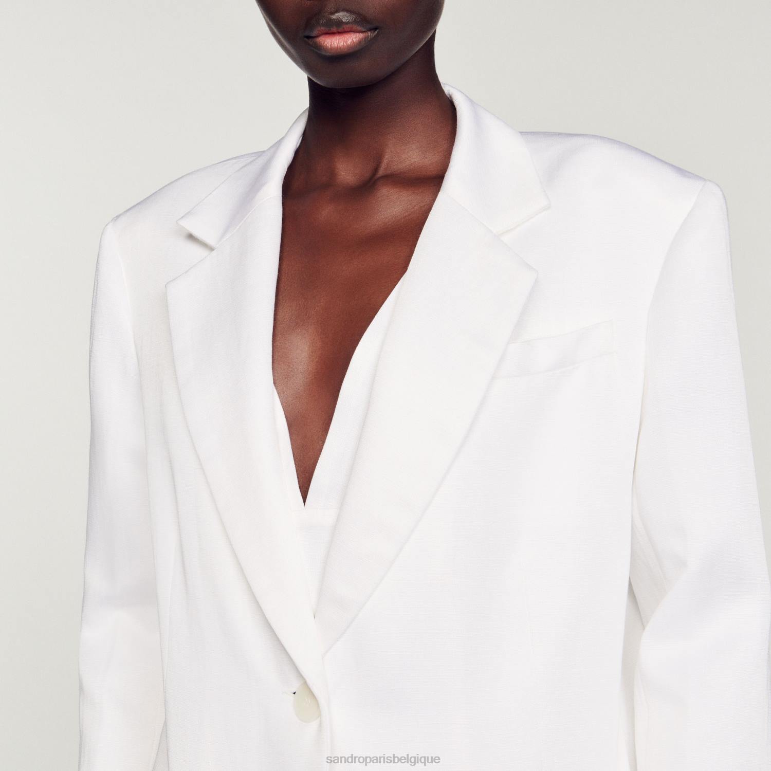 vêtements Sandro Paris veste sur mesure blanc femmes XLXD140