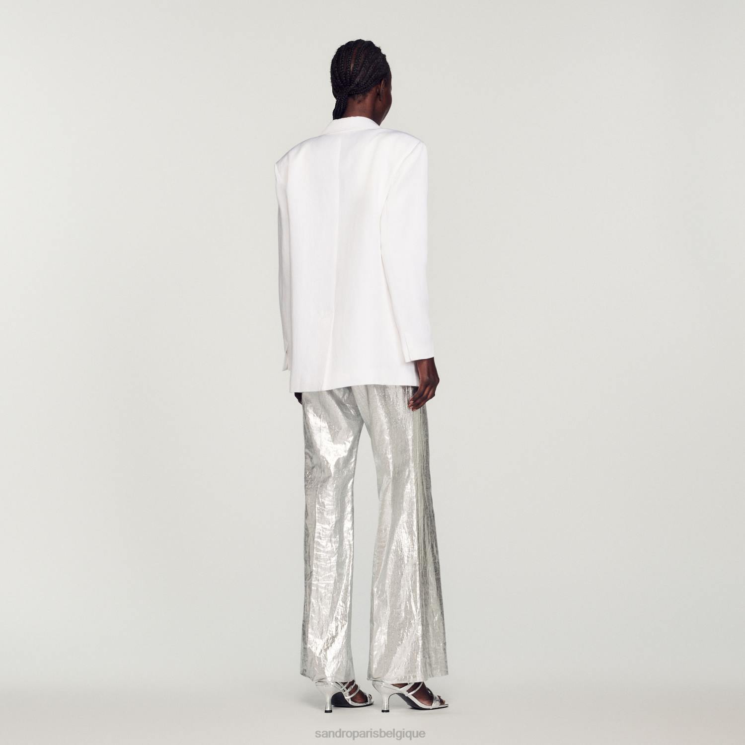 vêtements Sandro Paris veste sur mesure blanc femmes XLXD140