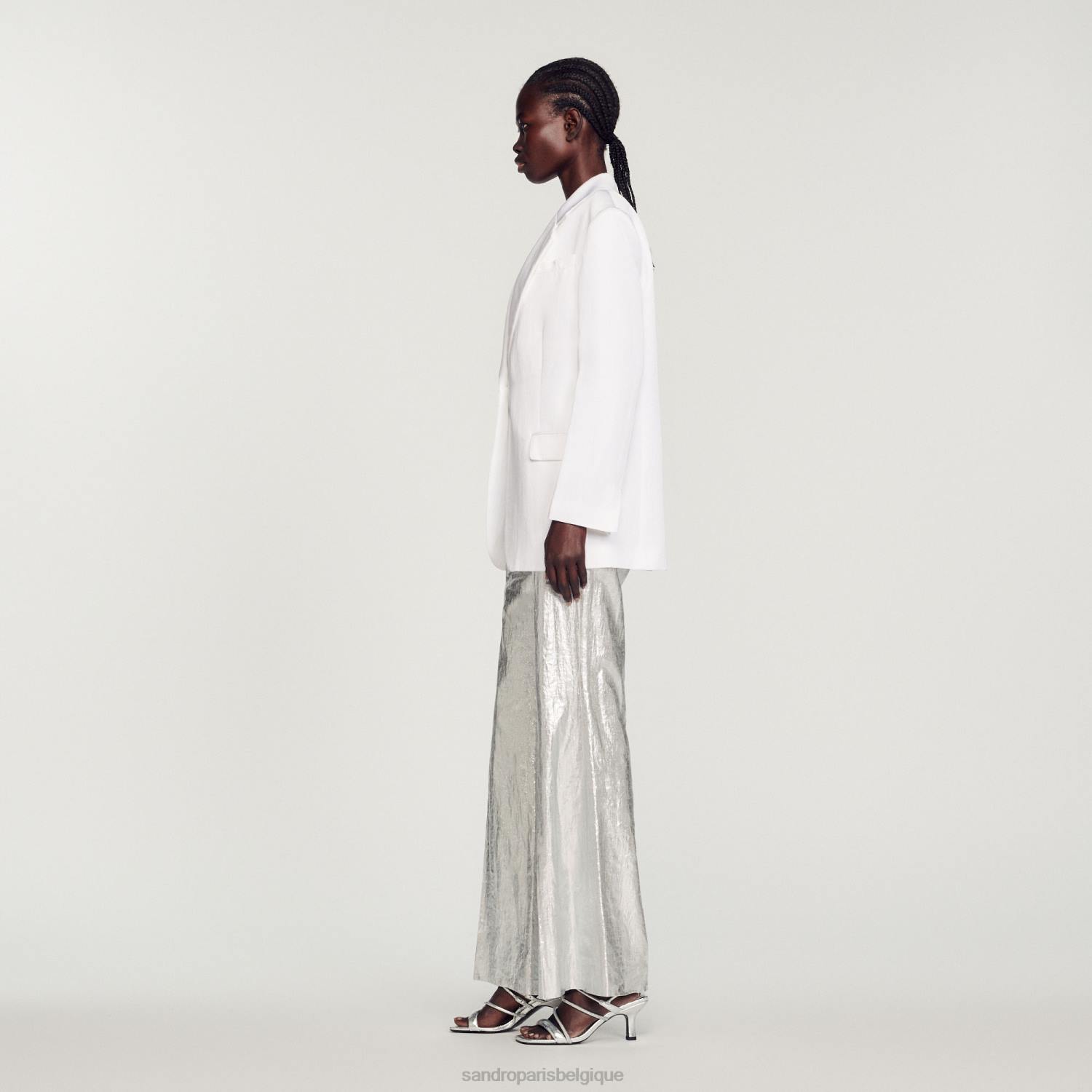 vêtements Sandro Paris veste sur mesure blanc femmes XLXD140