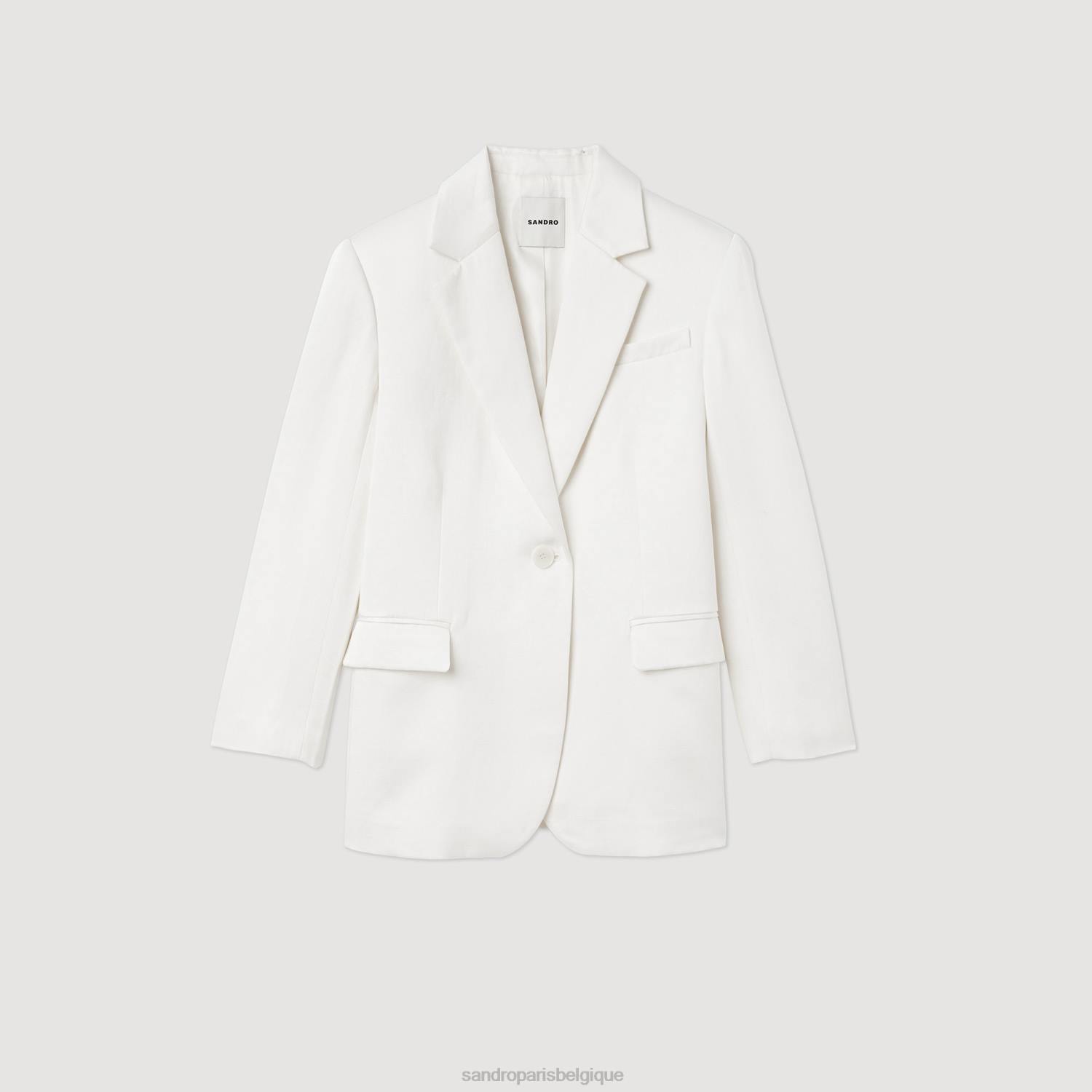 vêtements Sandro Paris veste sur mesure blanc femmes XLXD140