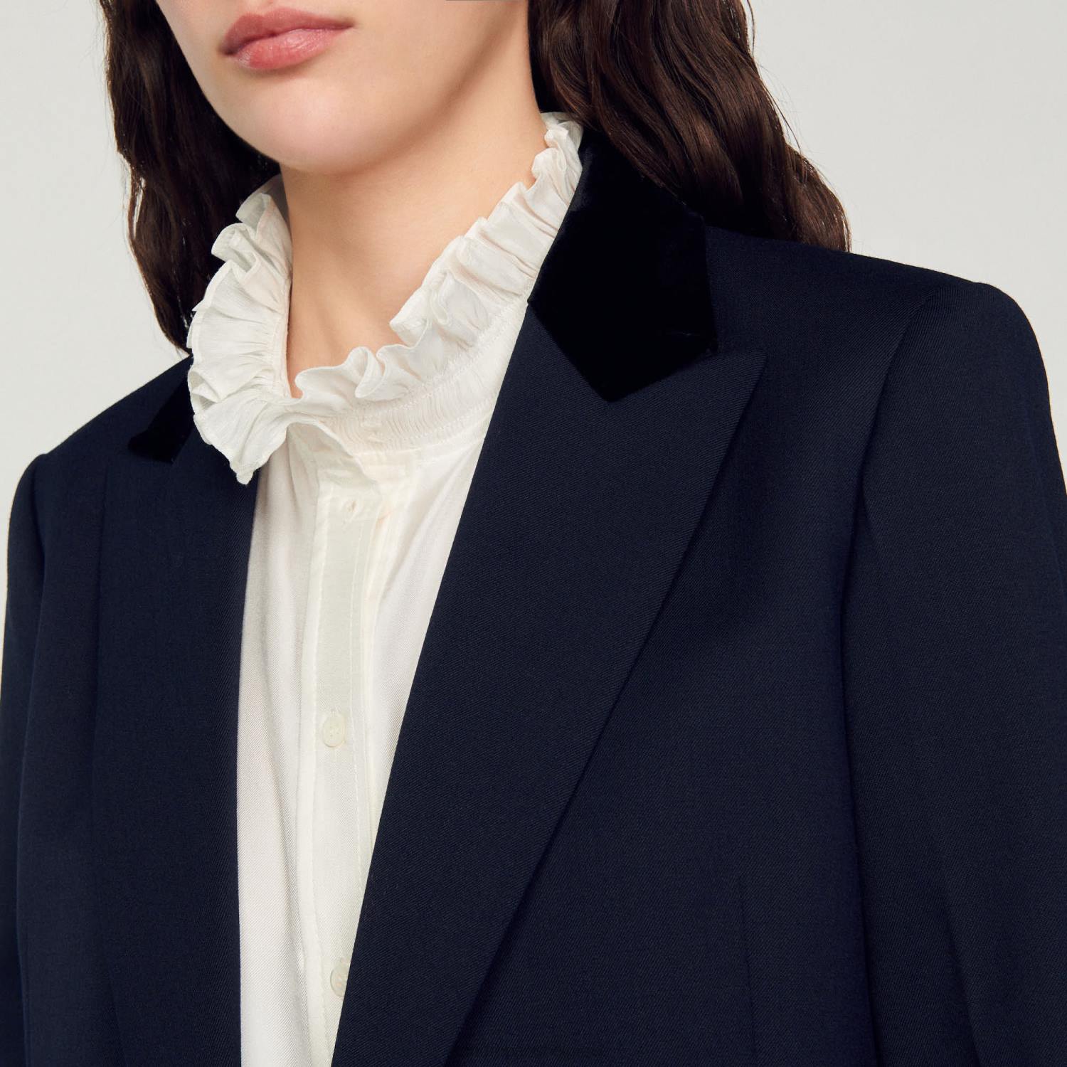 vêtements Sandro Paris veste sur mesure bleu profond femmes XLXD439