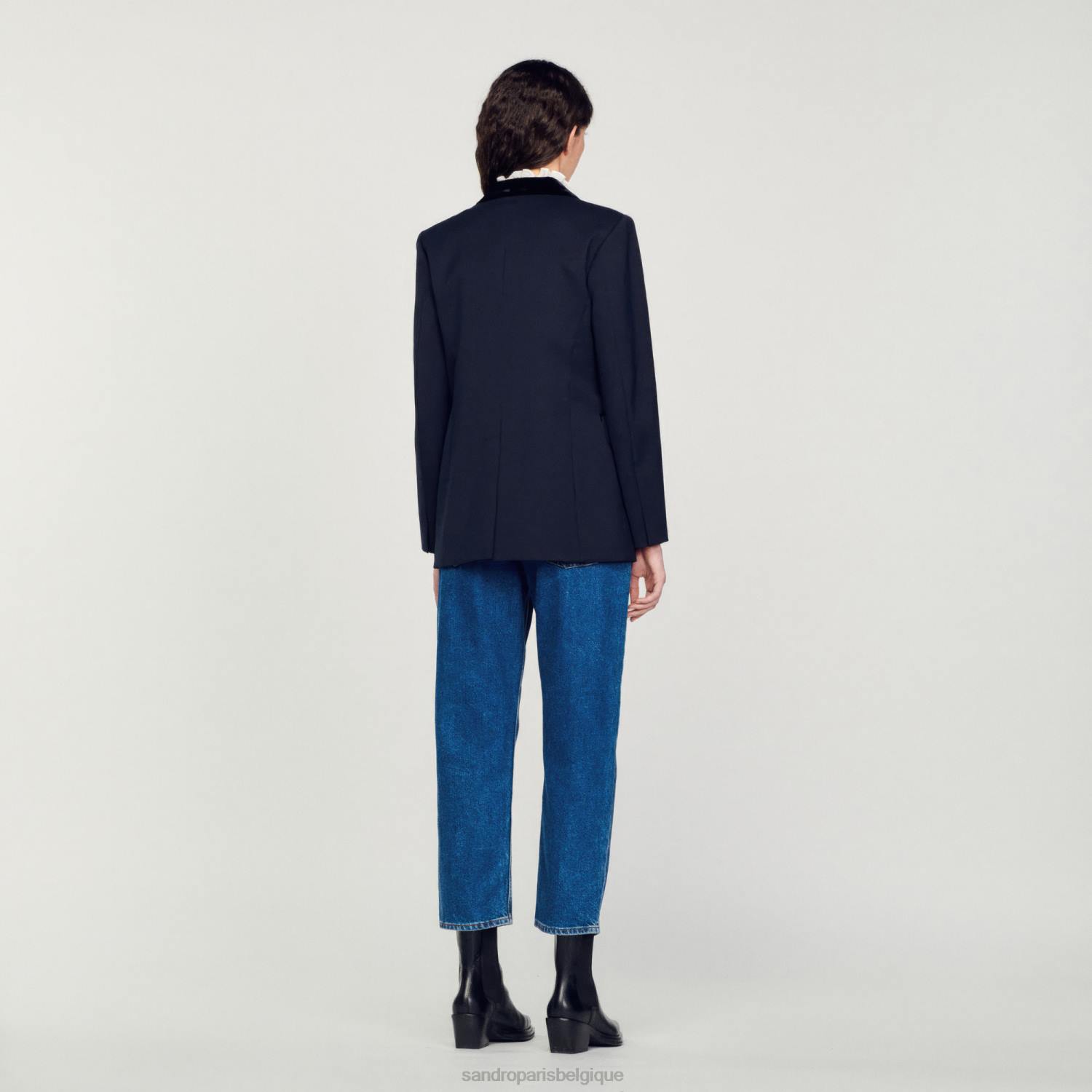 vêtements Sandro Paris veste sur mesure bleu profond femmes XLXD439