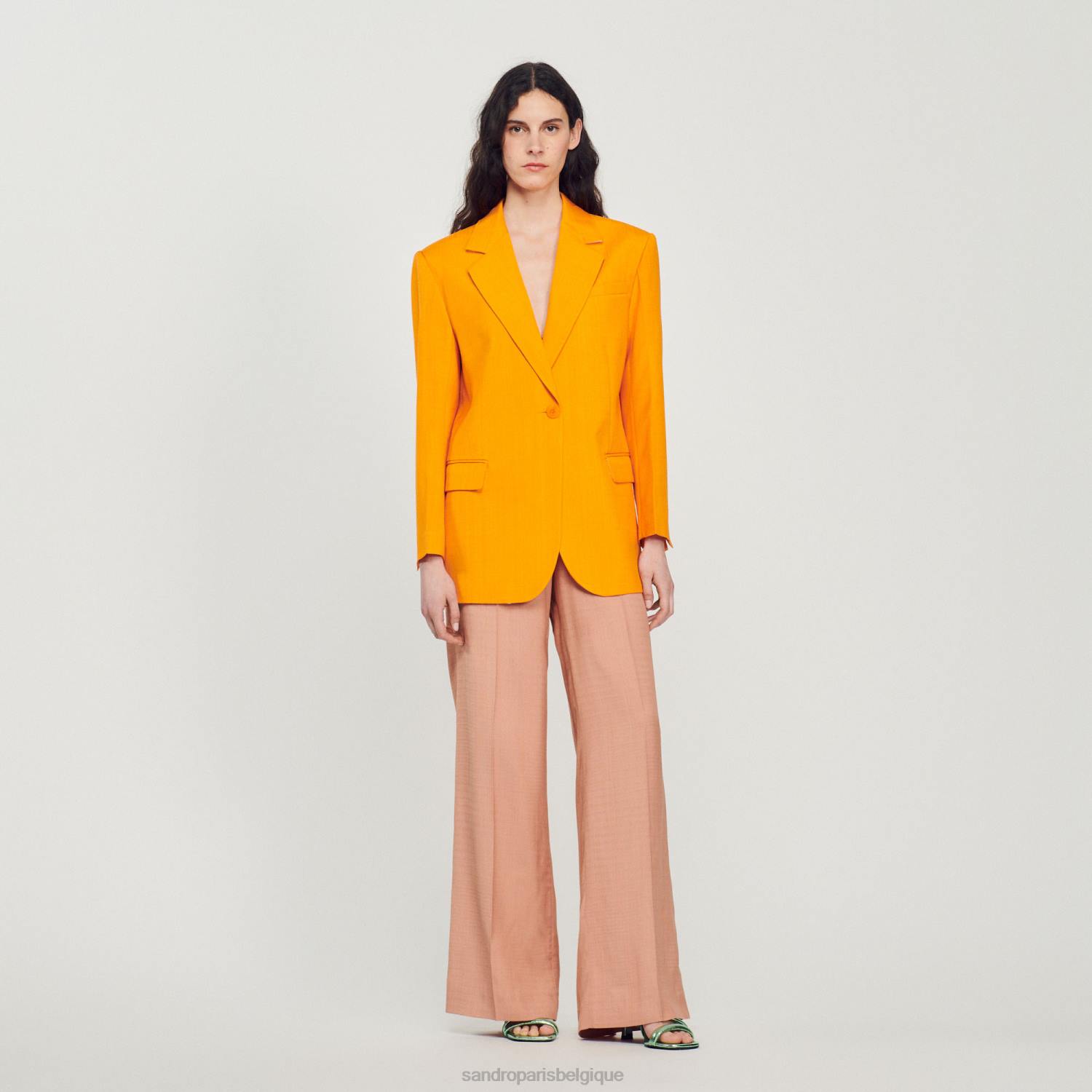 vêtements Sandro Paris veste sur mesure orange femmes XLXD421