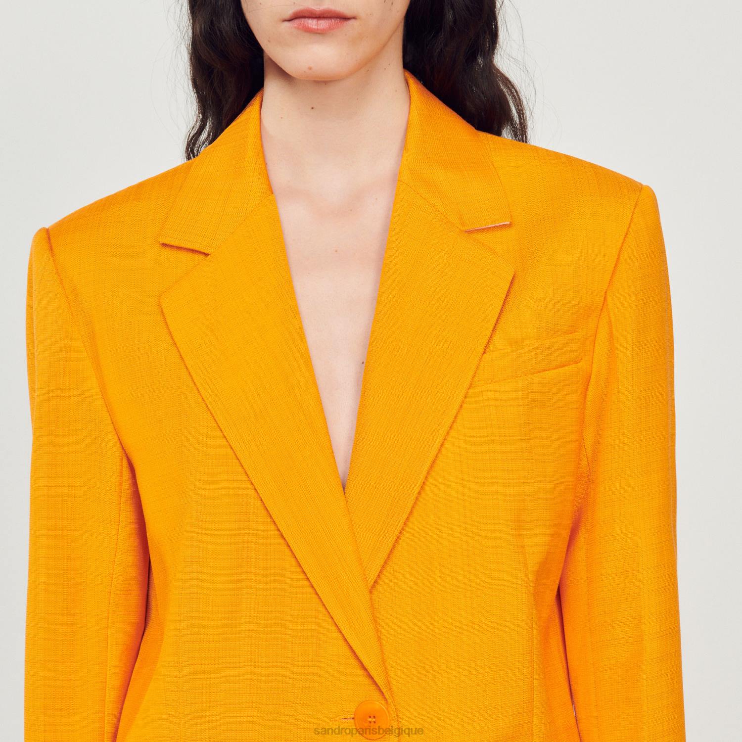 vêtements Sandro Paris veste sur mesure orange femmes XLXD421