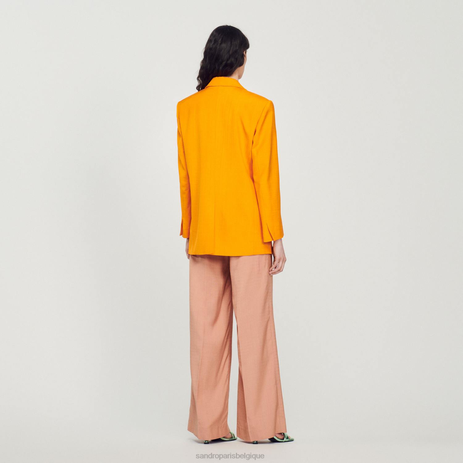 vêtements Sandro Paris veste sur mesure orange femmes XLXD421