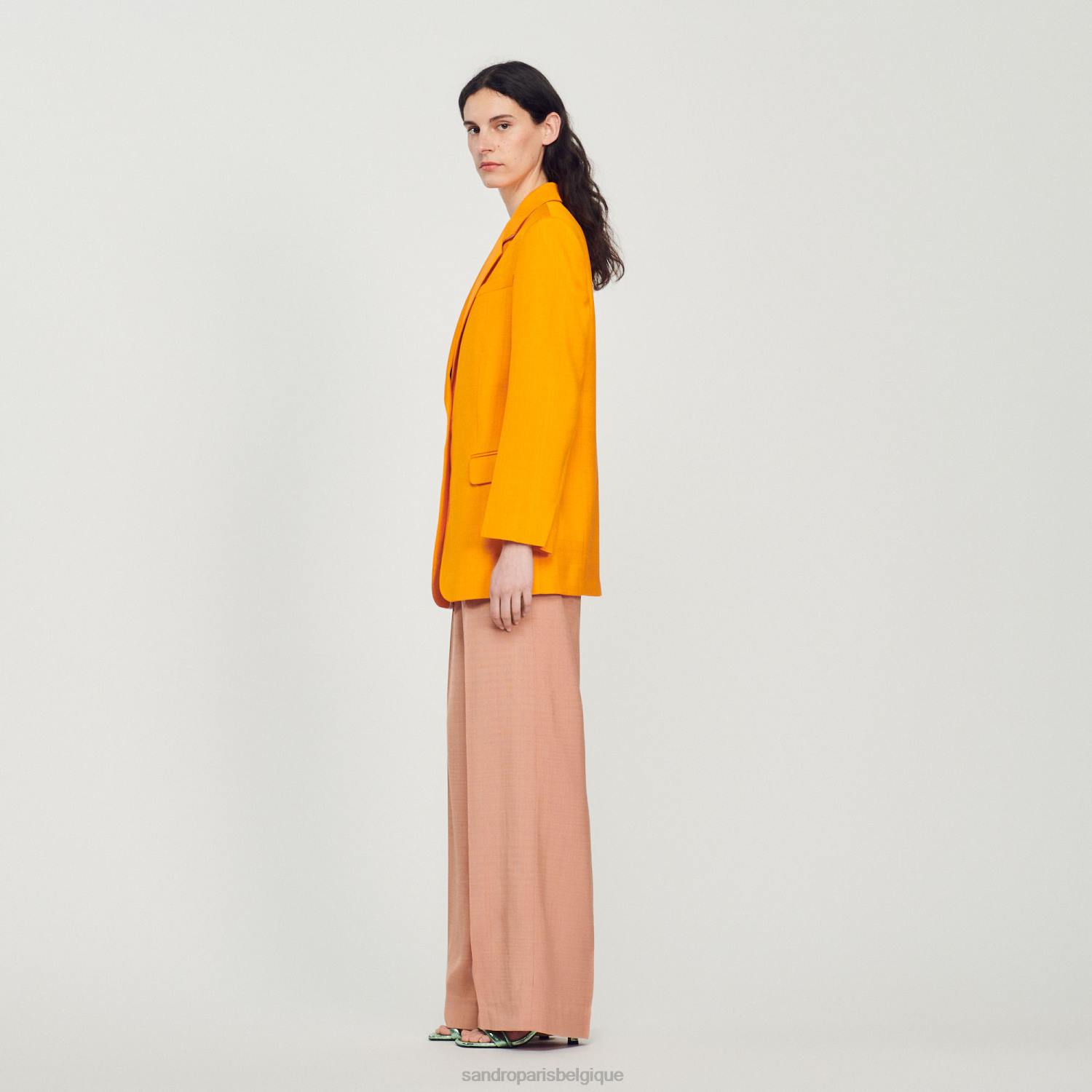 vêtements Sandro Paris veste sur mesure orange femmes XLXD421