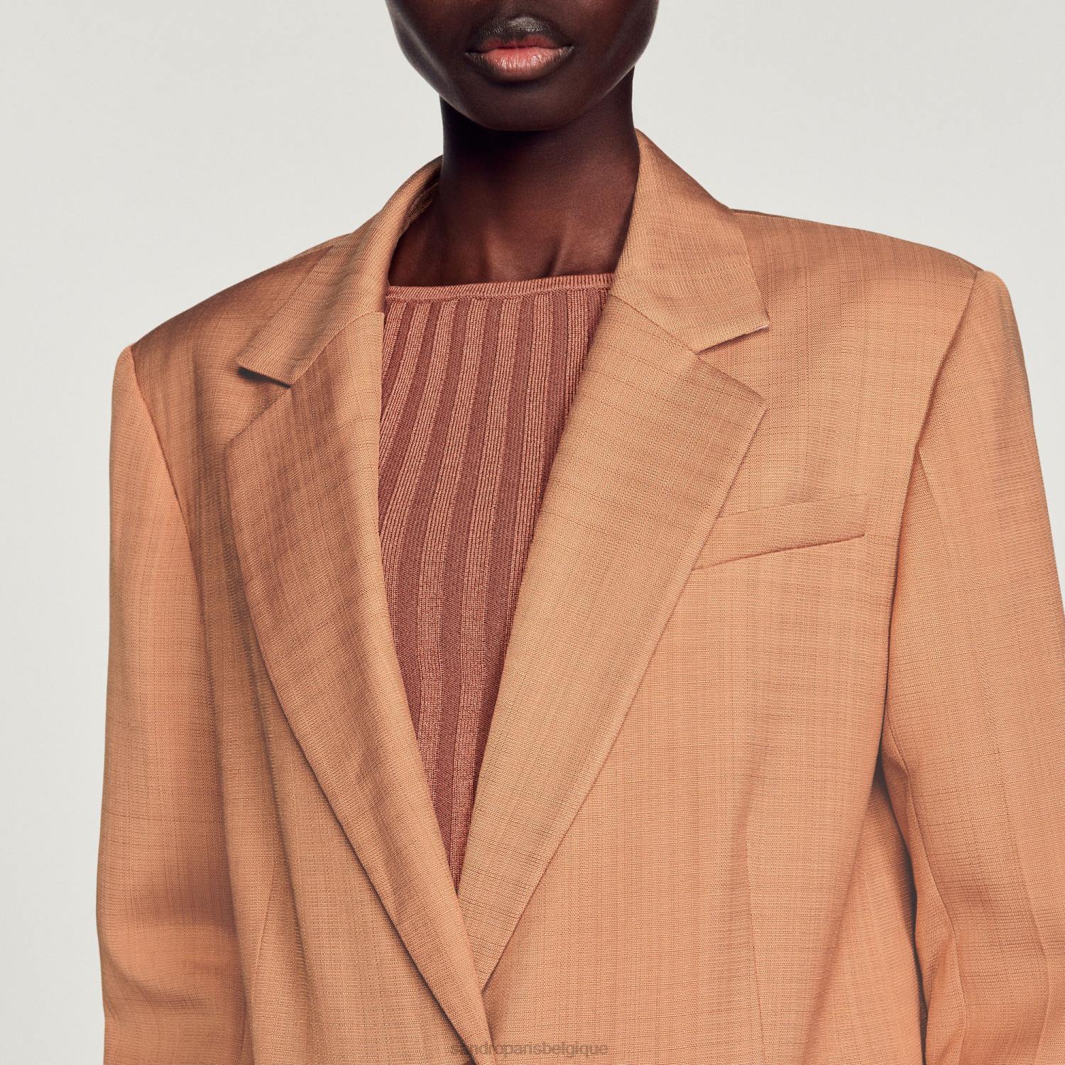 vêtements Sandro Paris veste sur mesure terre d'ombre femmes XLXD432