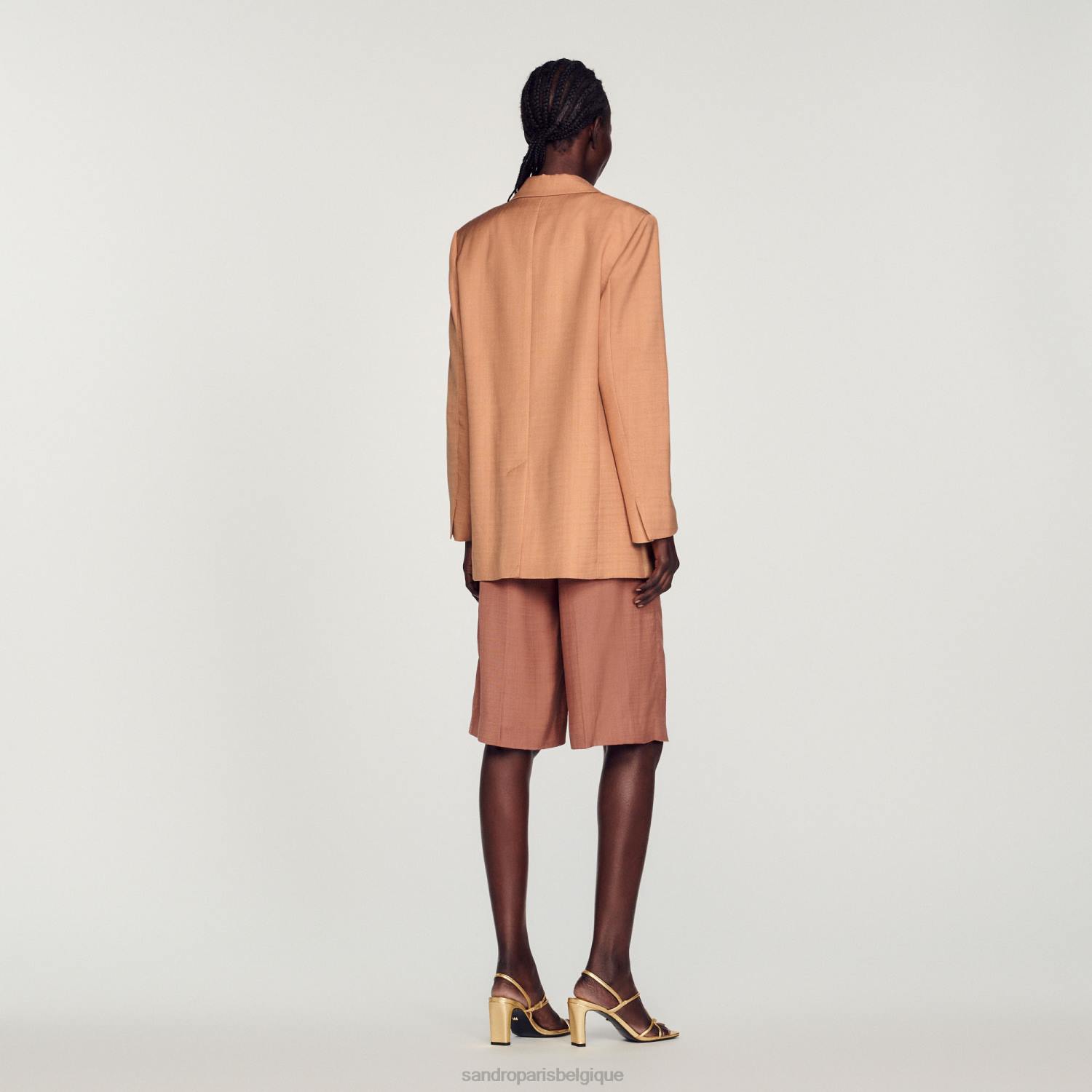 vêtements Sandro Paris veste sur mesure terre d'ombre femmes XLXD432