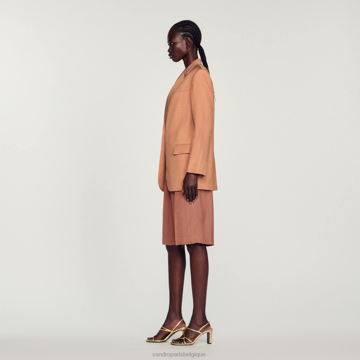 vêtements Sandro Paris veste sur mesure terre d'ombre femmes XLXD432