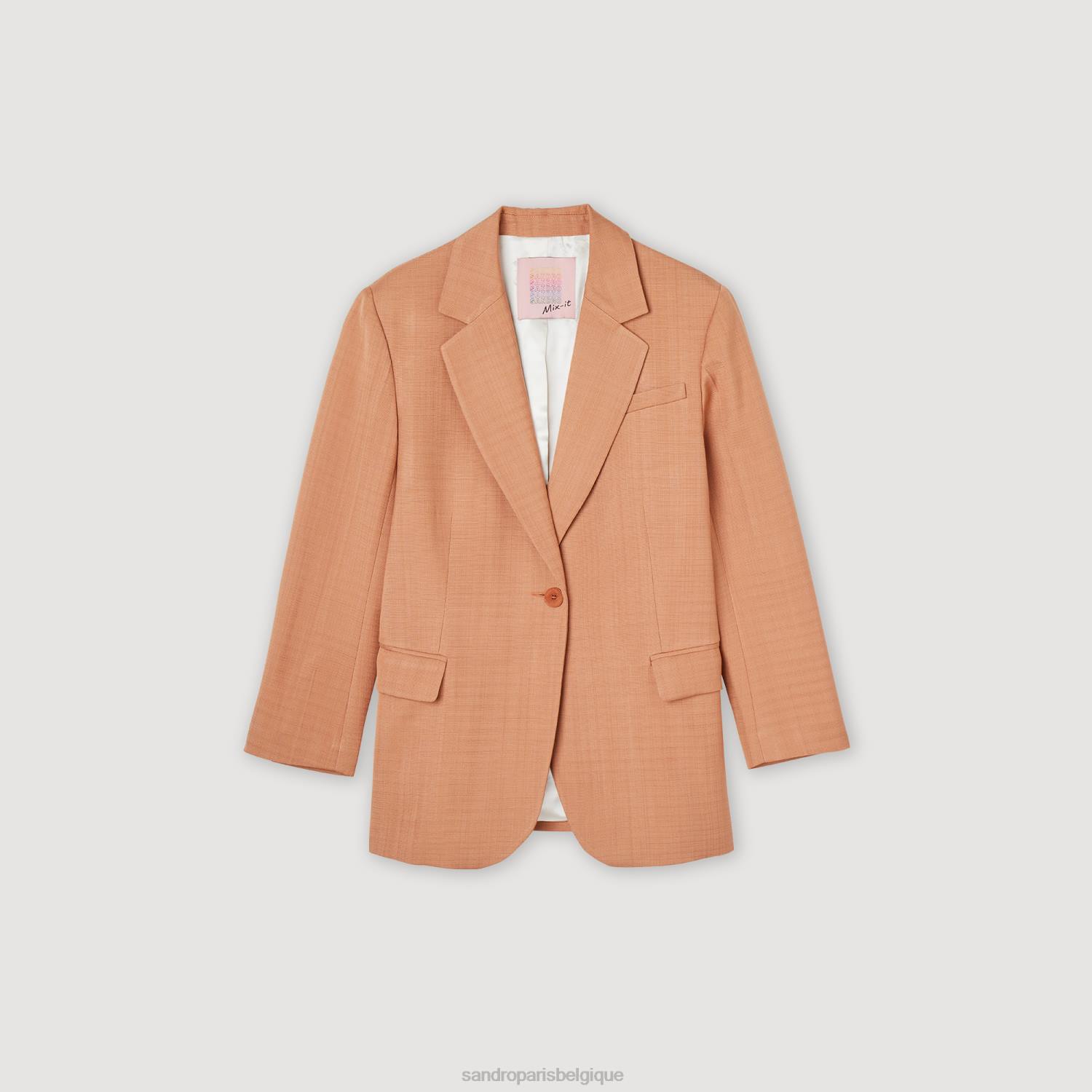 vêtements Sandro Paris veste sur mesure terre d'ombre femmes XLXD432