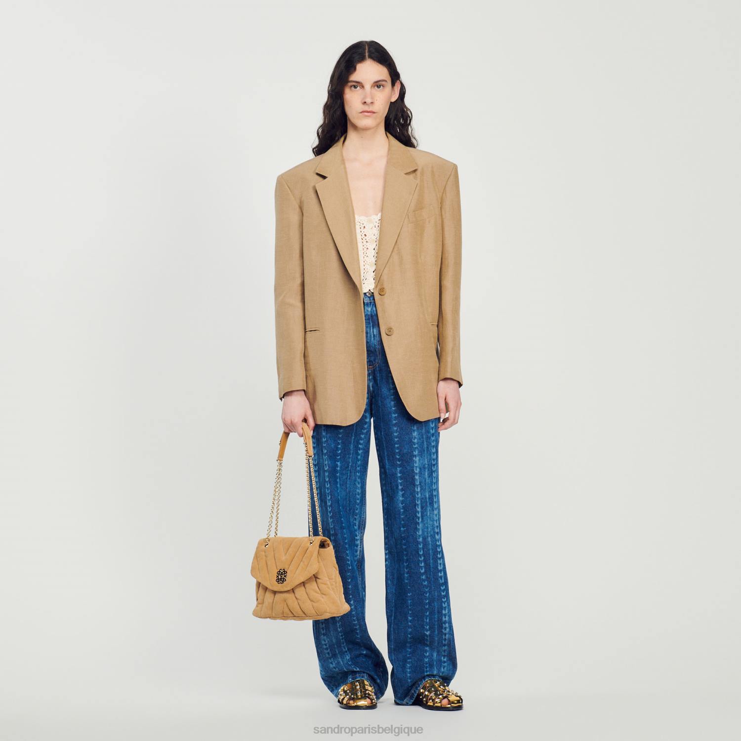vêtements Sandro Paris veste sur mesure terre femmes XLXD379