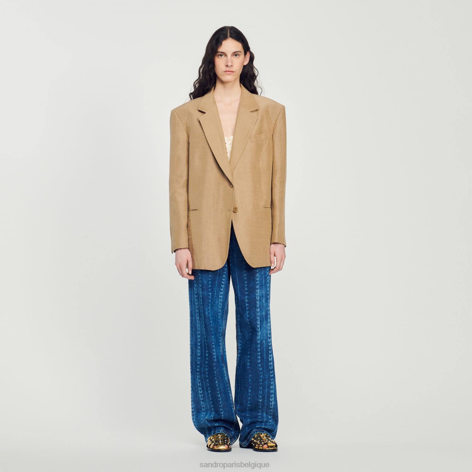 vêtements Sandro Paris veste sur mesure terre femmes XLXD379