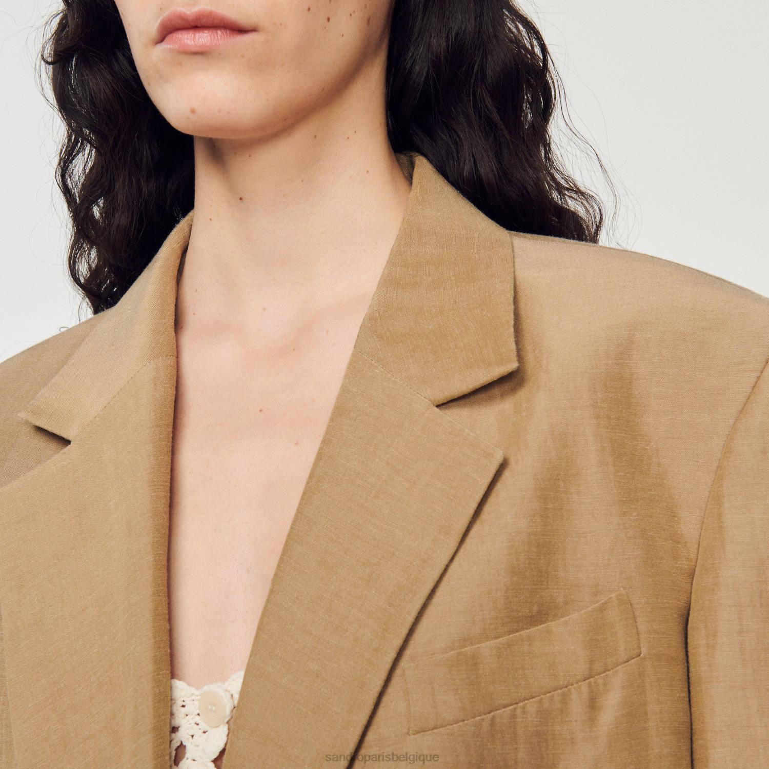 vêtements Sandro Paris veste sur mesure terre femmes XLXD379