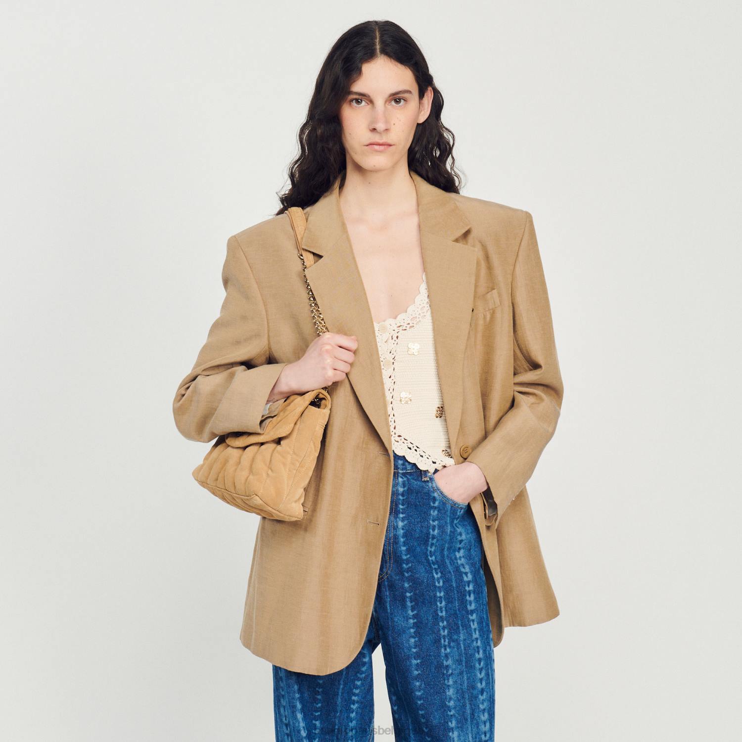 vêtements Sandro Paris veste sur mesure terre femmes XLXD379